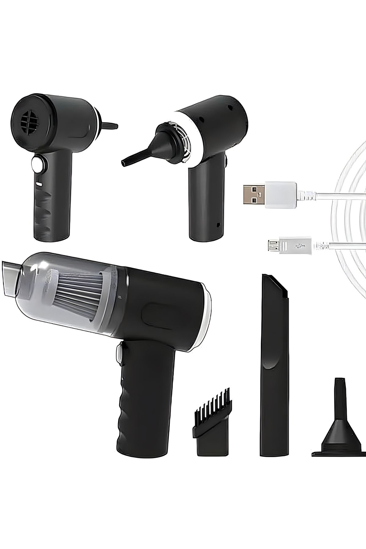 DURKHEİM 3IN1 ÇEKME & ÜFLEME OTO & ARAÇ & EV EL TİPİ SÜPÜRGE USB ŞARJ MİNİ & TAŞINABİLİR