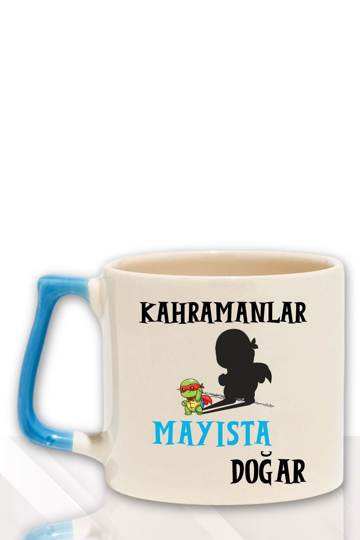 qoeuyl boutique Kahramanlar Bu Ayda Doğar Baskılı Eş Arkadaş Baba Doğum Babalar Gününe Hediyelik Kulplu Kupa Bardak