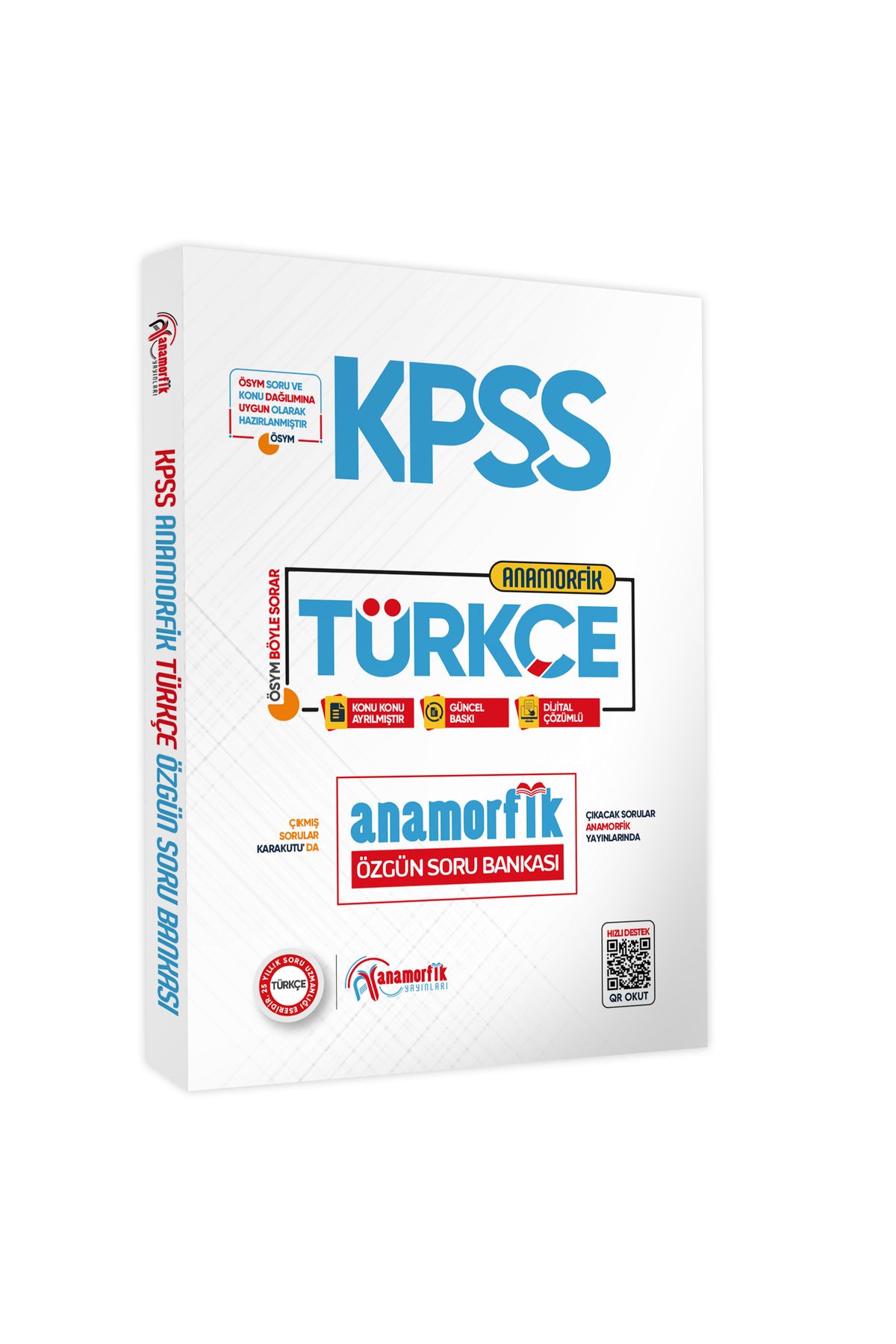Anamorfik Yayınları 2025 KPSS Yeni Sistem Türkçe TEK KİTAP Anamorfik Özgün Soru Bankası Konu Konu Dijital Çözümlü