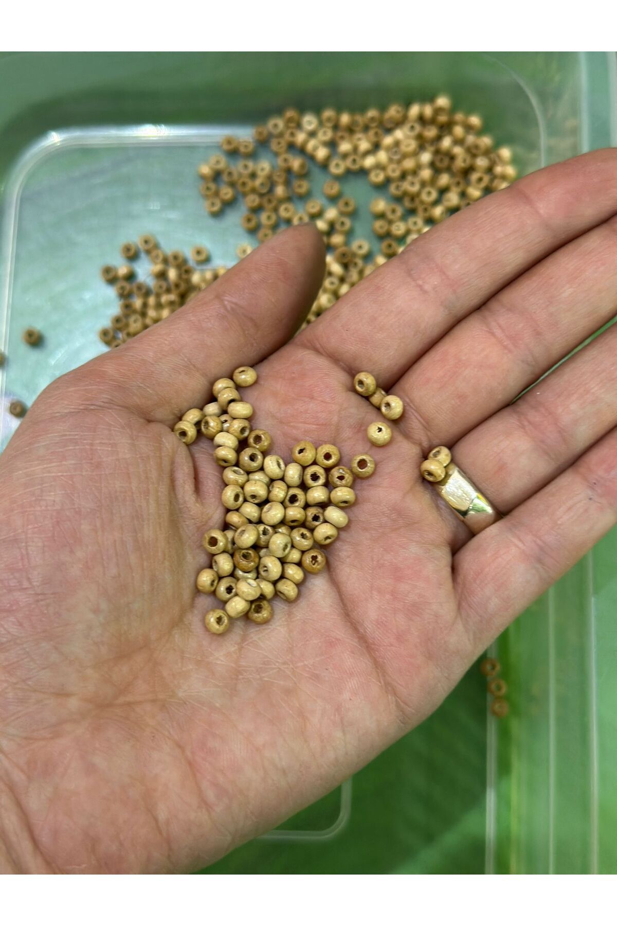 Gönülden Tasarım BAMBU AHŞAP DELİKLİ BONCUK 10 GR
