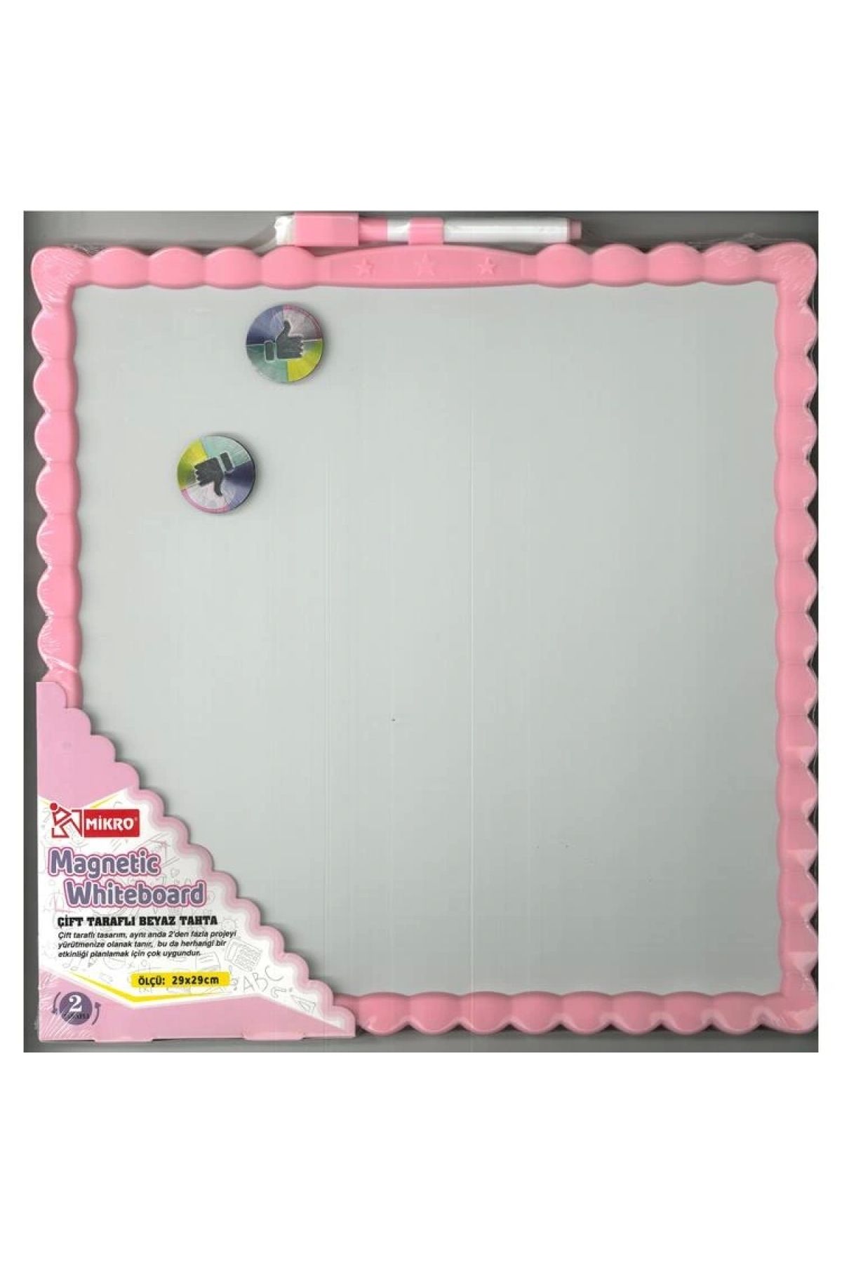 Mikro MİKRO JL-116 MAGNETİC ÇİFT TARAFLI BEYAZ YAZI TAHTASI 29x29cm