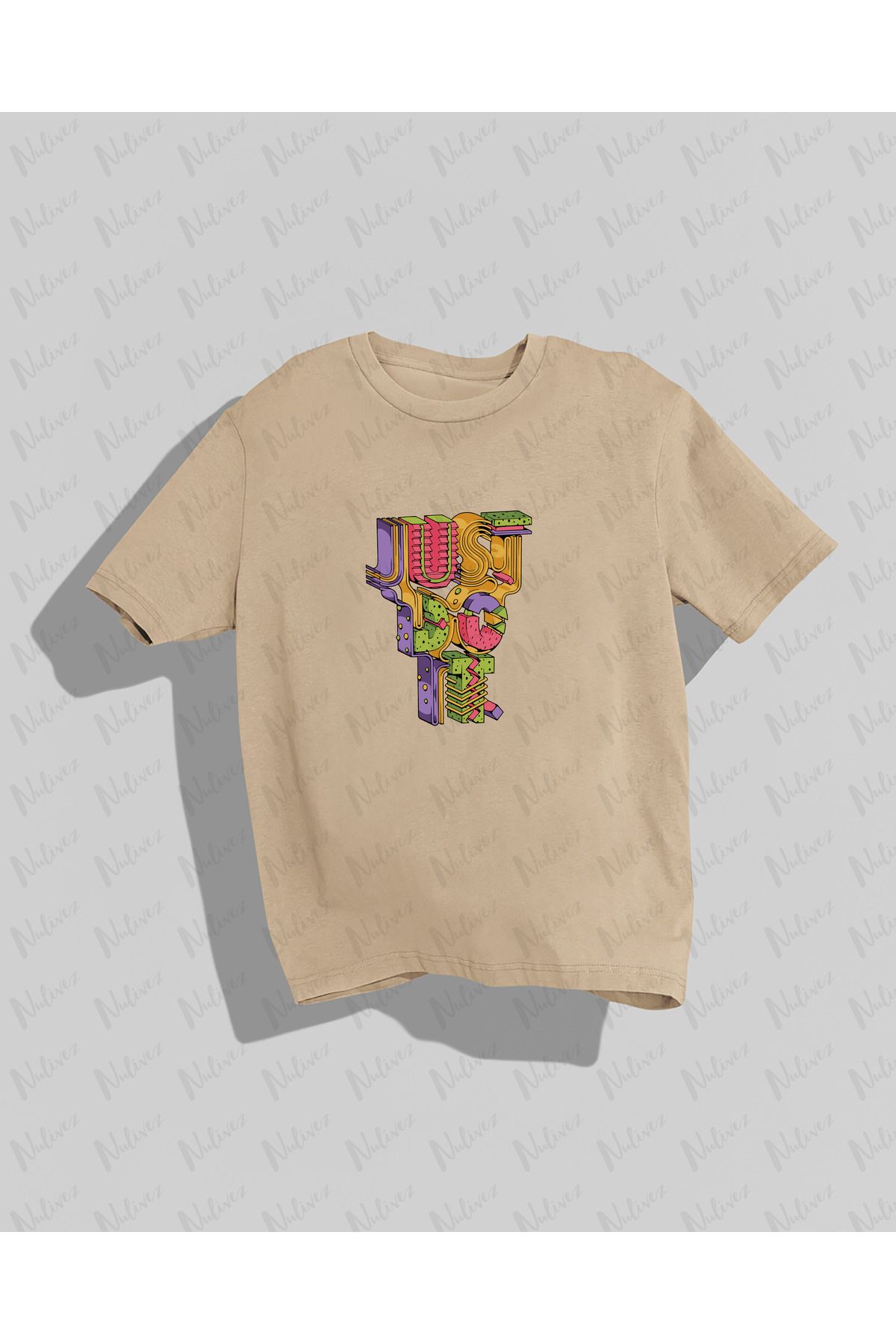 Nulivez JUST DO IT Baskılı Yüksek Kalite Kompakt Unisex Oversize T-Shirt