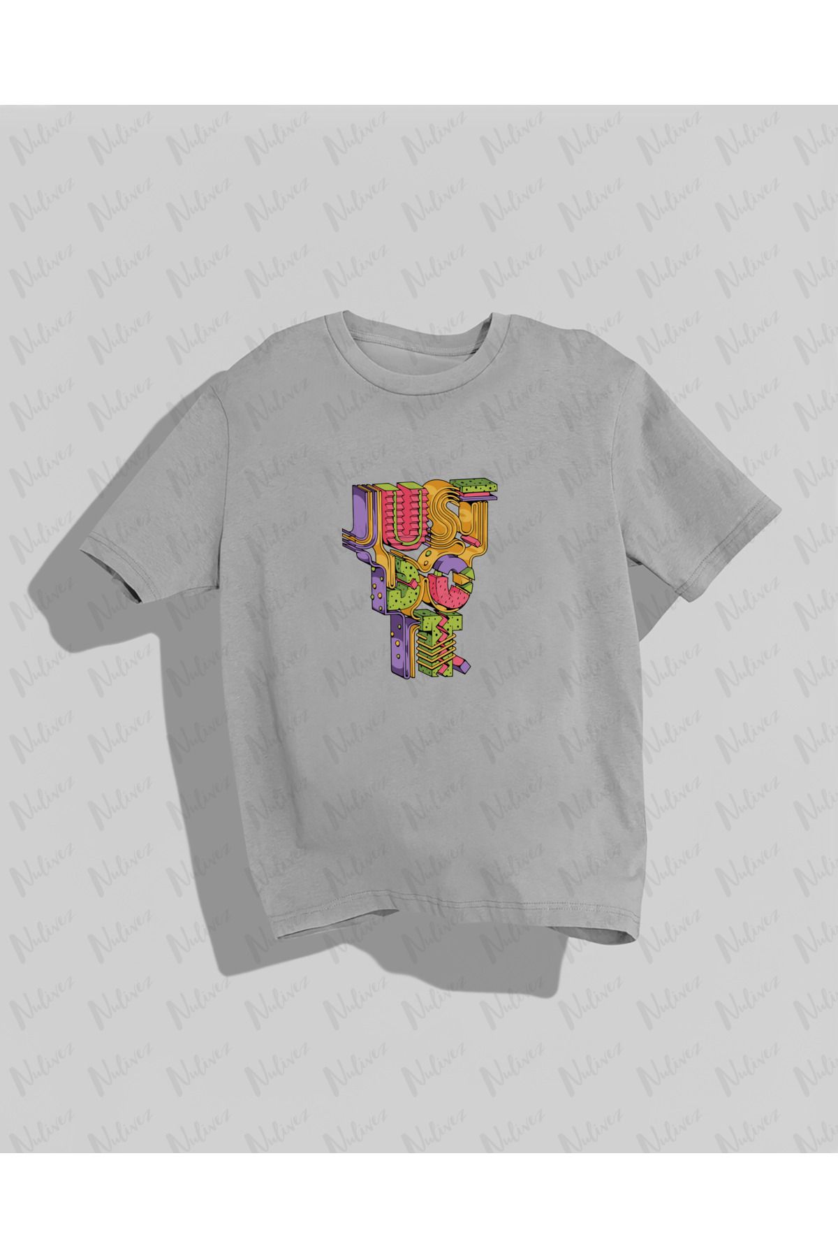 Nulivez JUST DO IT Baskılı Yüksek Kalite Kompakt Unisex Oversize T-Shirt