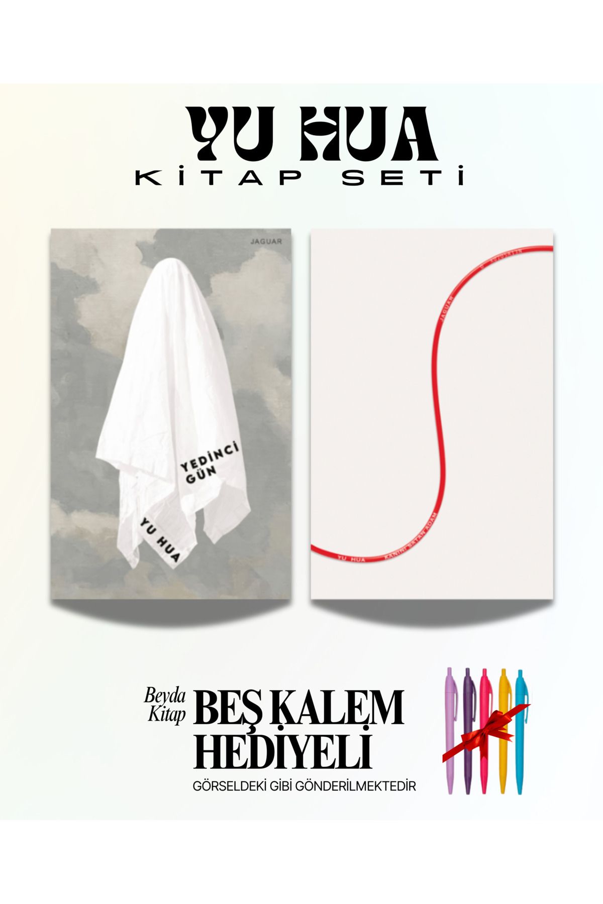 Jaguar Kitap Yedinci Gün - Kanını Satan Adam - Yu Hua (Yeni Kitap) - Kitap Seti - Beş Kalem Hediyeli