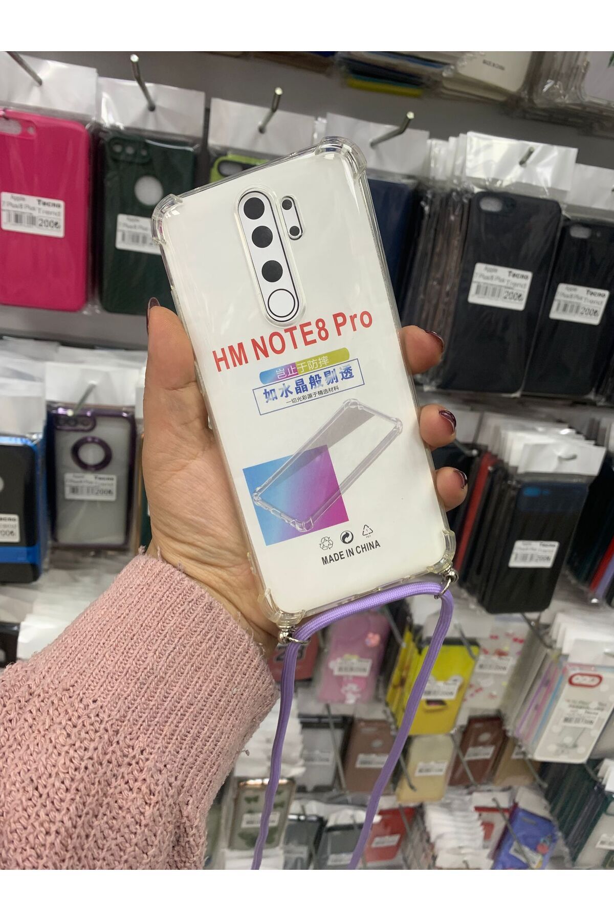 TECNOTREND Redmi Note 8 Pro Şeffaf iplii silikon kılıf