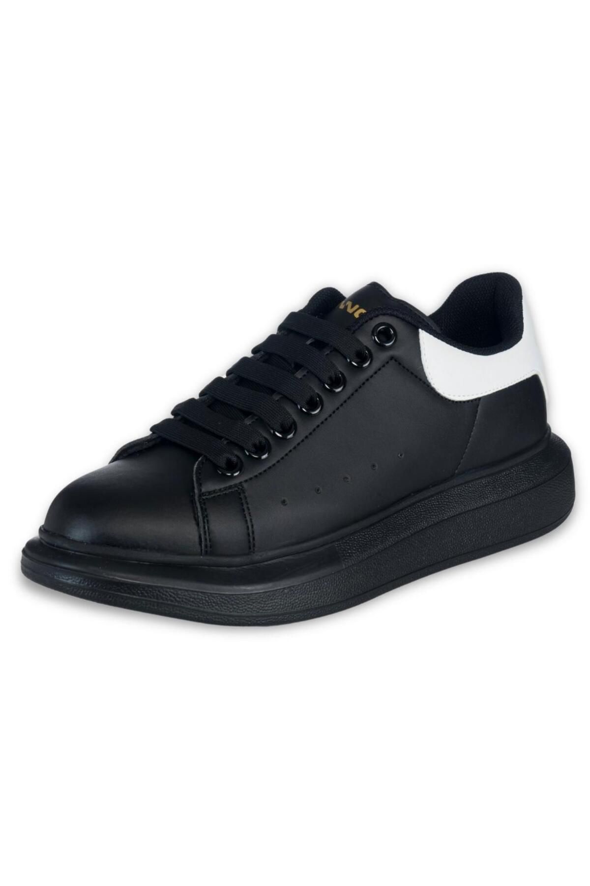 Lennox Erkek Siyah Beyaz Yüksek Tabanlı Sneaker Ayakkabı