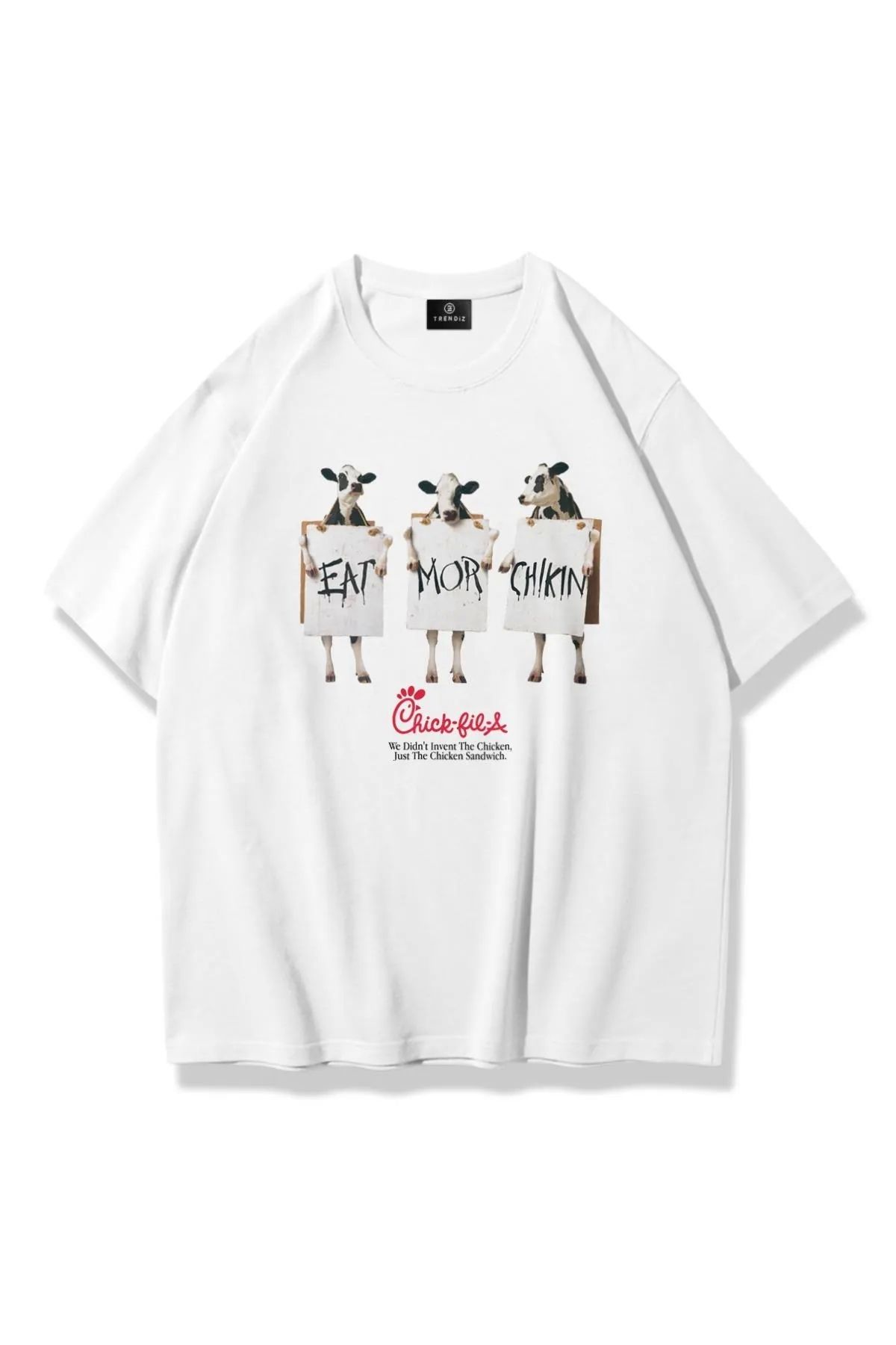 1blood Eat More Chickin Tshirt Beyaz