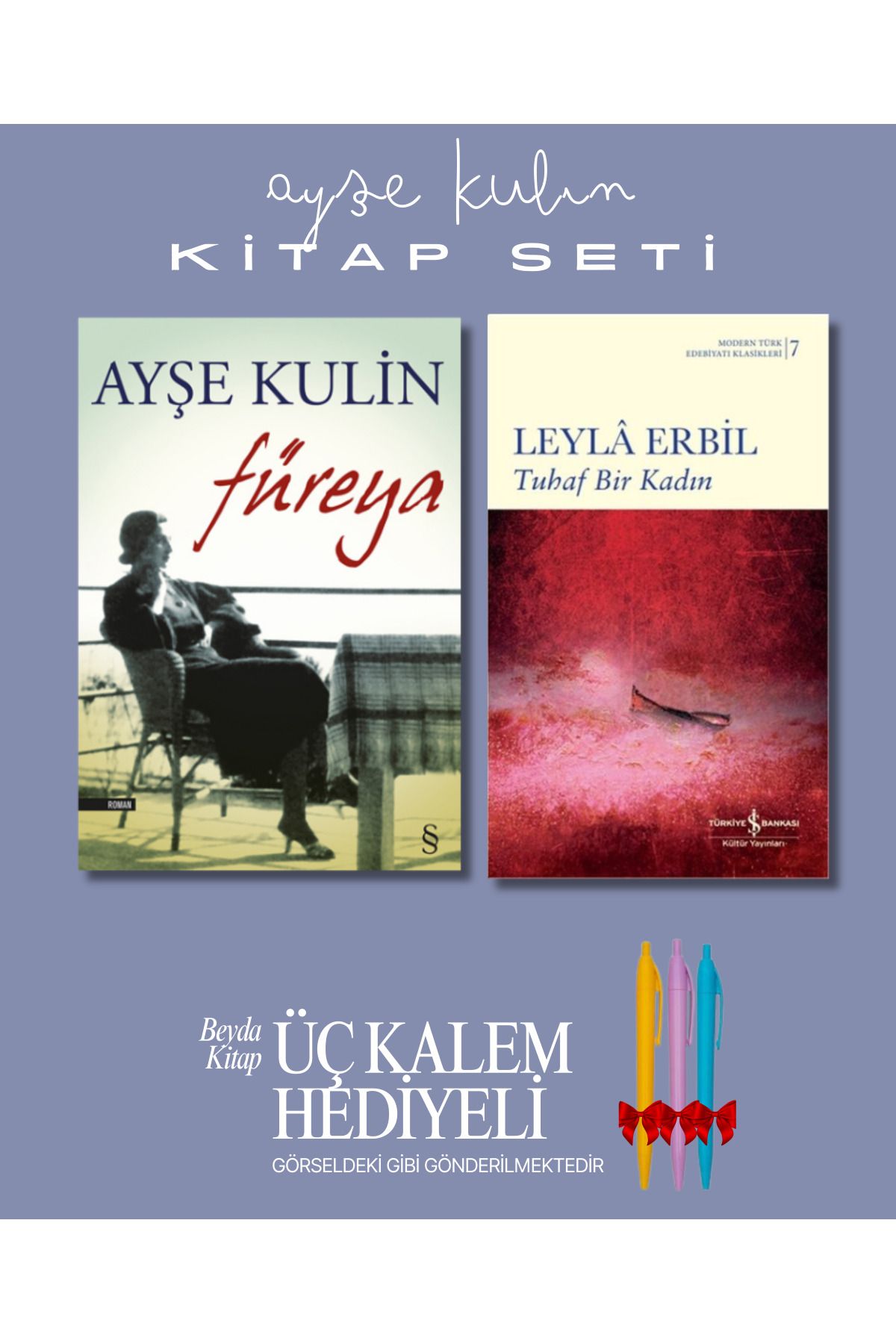 Everest Yayınları Füreya - Tuhaf Bir Kadın - Ayşe Kulin - Kitap Seti - Üç Kalem Hediyeli