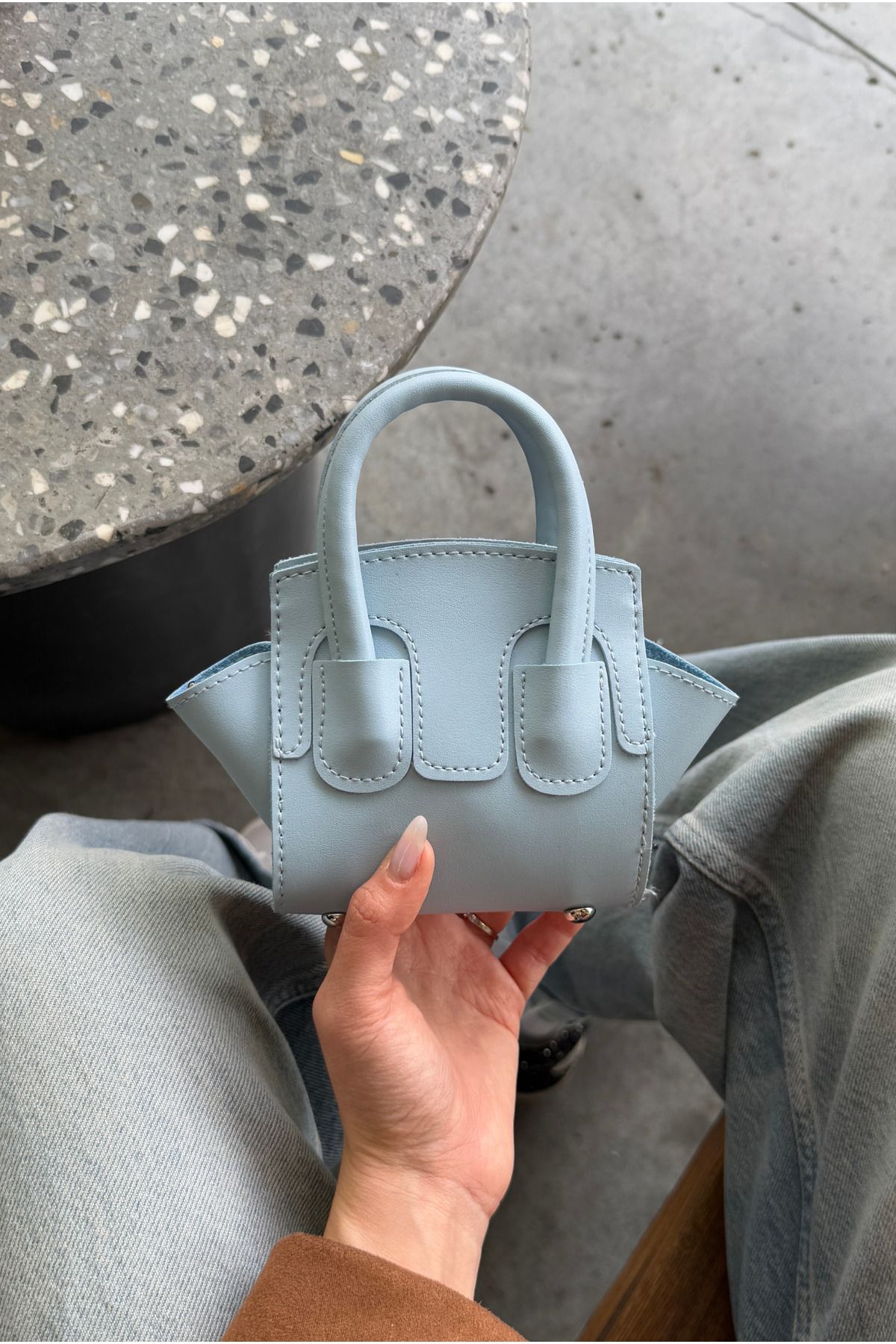 Mupa Shoes Kadın Mini El ve Omuz Çantası MAVİ