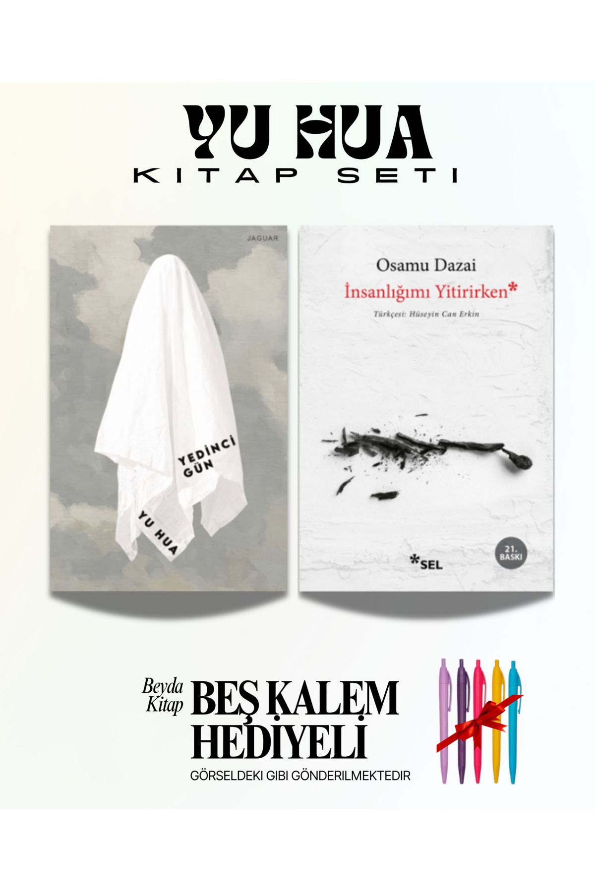 Jaguar Kitap Yedinci Gün - İnsanlığımı Yitirirken - Yu Hua (Yeni Kitap) - Kitap Seti - Beş Kalem Hediyeli