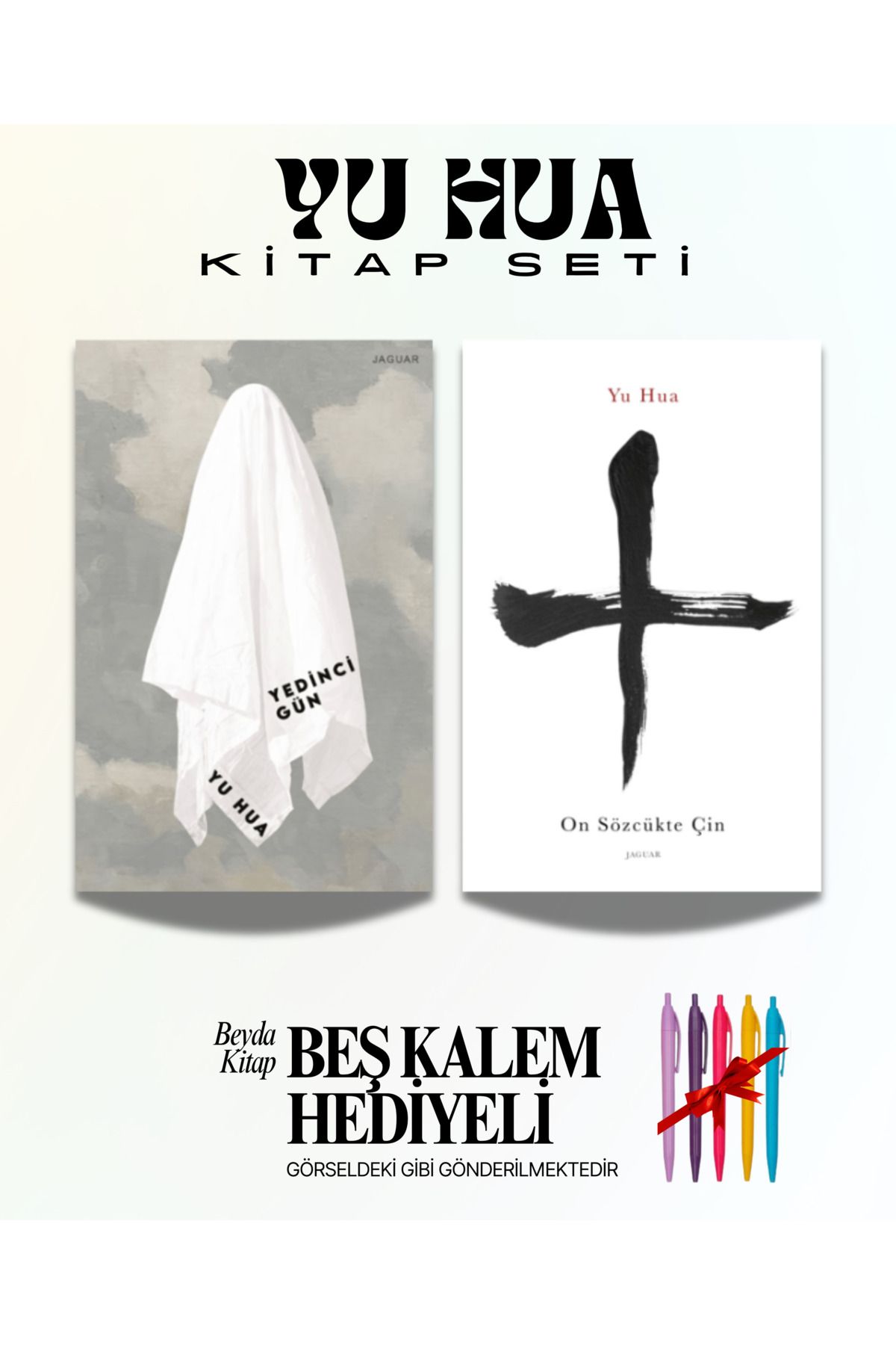 Jaguar Kitap Yedinci Gün - On Sözcükte Çin - Yu Hua (Yeni Kitap) - Kitap Seti - Beş Kalem Hediyeli