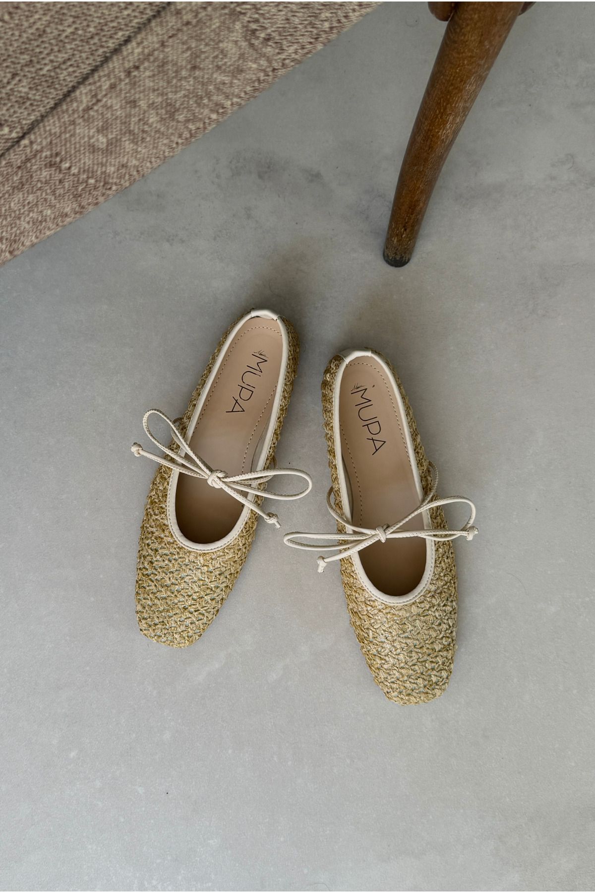 Mupa Shoes Kadın Hasır Babet BEJ