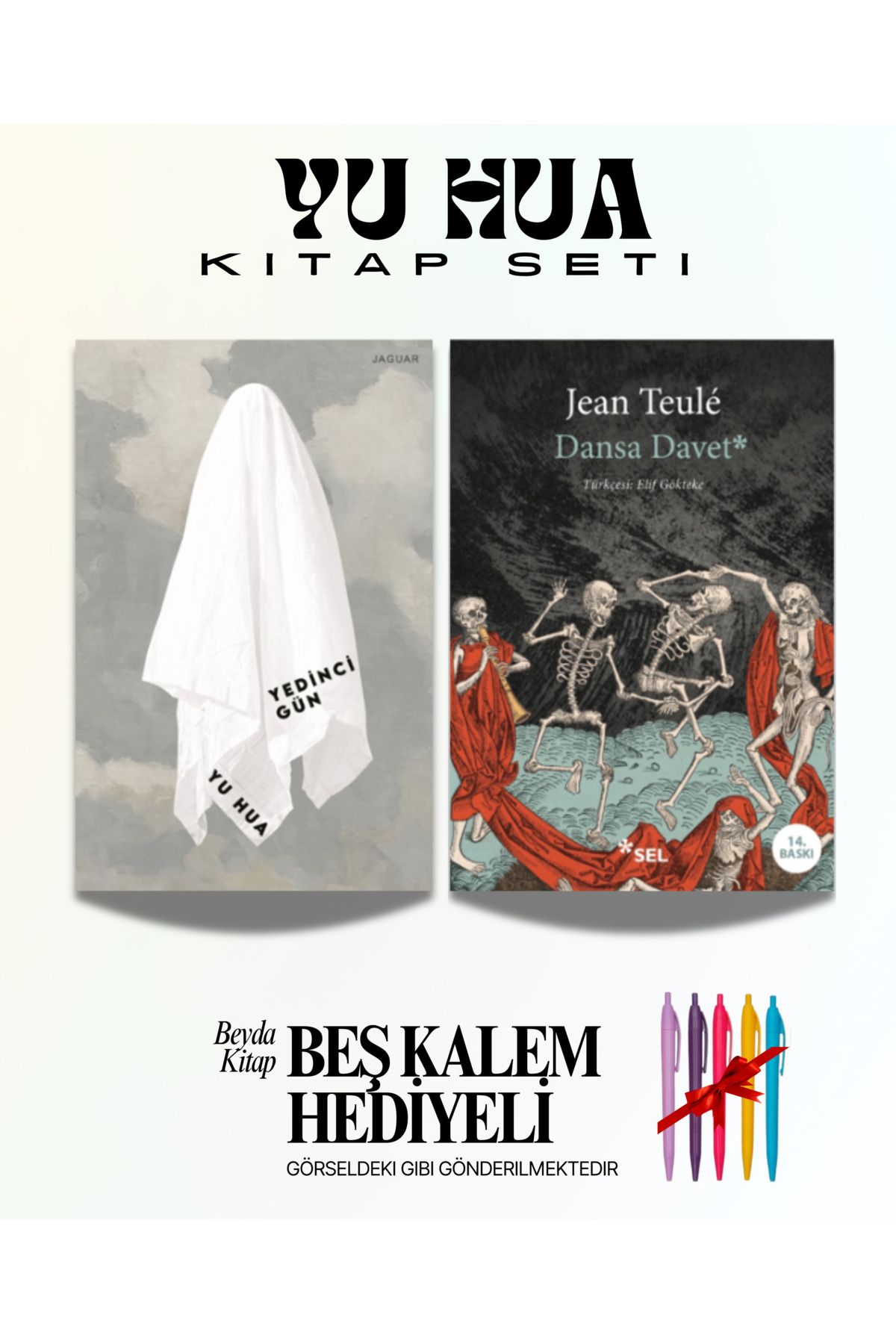 Jaguar Kitap Yedinci Gün - Dansa Davet - Yu Hua (Yeni Kitap) - Kitap Seti - Beş Kalem Hediyeli