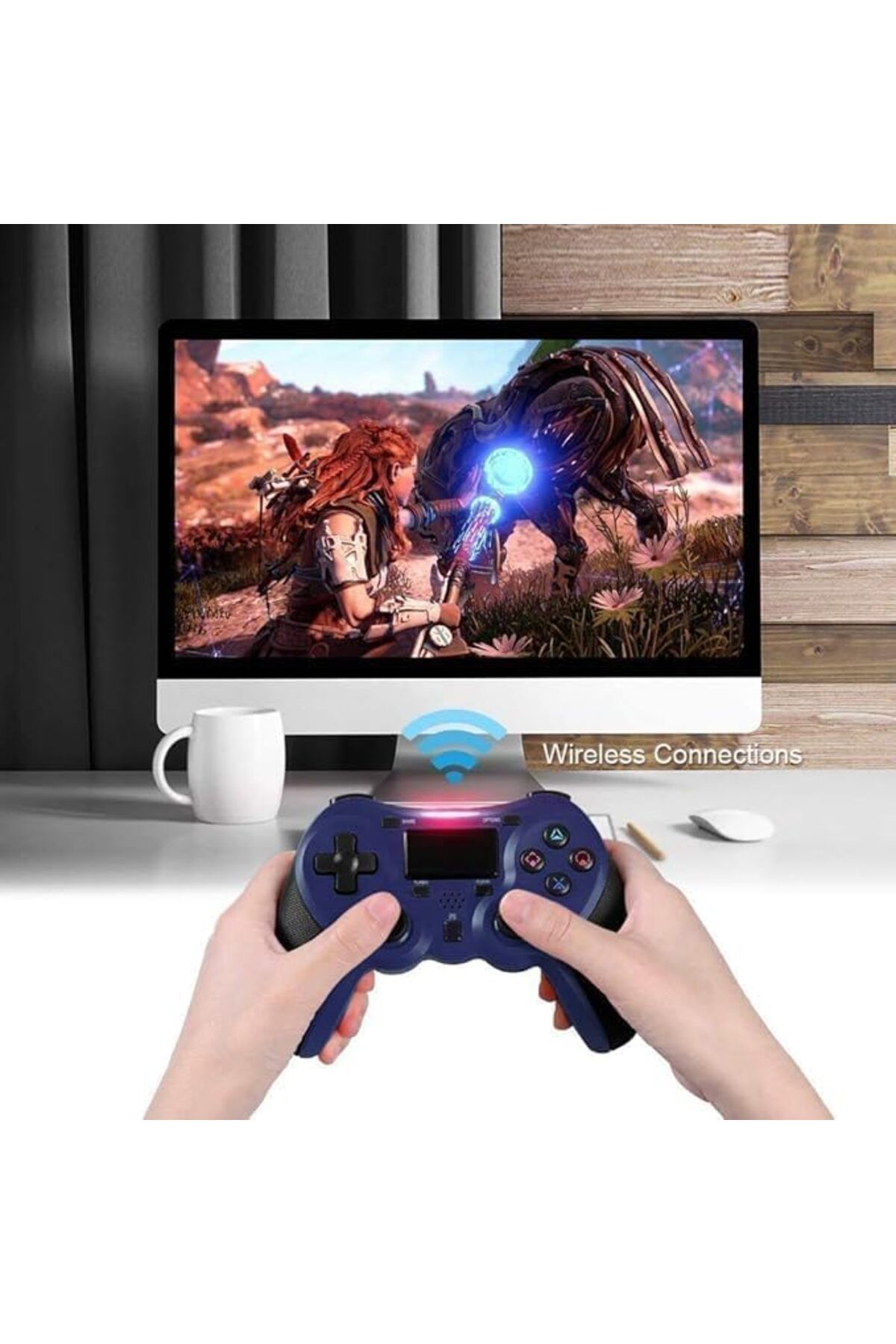 X LOT-Wireless Controller for PS4, Remote Controller with Hall Effect Joystick, Rechageable Battery, 3.5mm 4