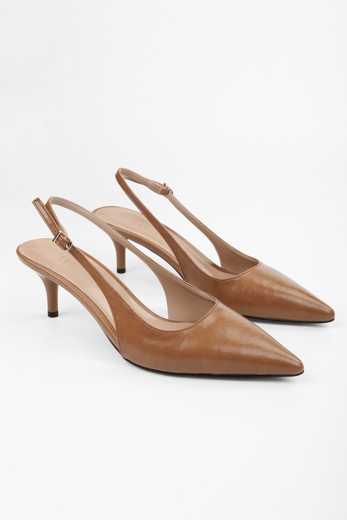 Shoeberry Kadın Estelle Karamel Cilt Stiletto