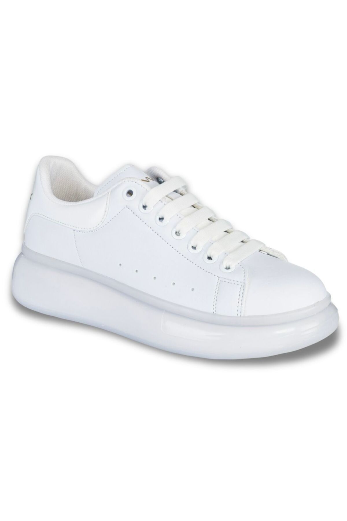 Lennox Erkek Parlak Beyaz Yüksek Tabanlı Sneaker Ayakkabı