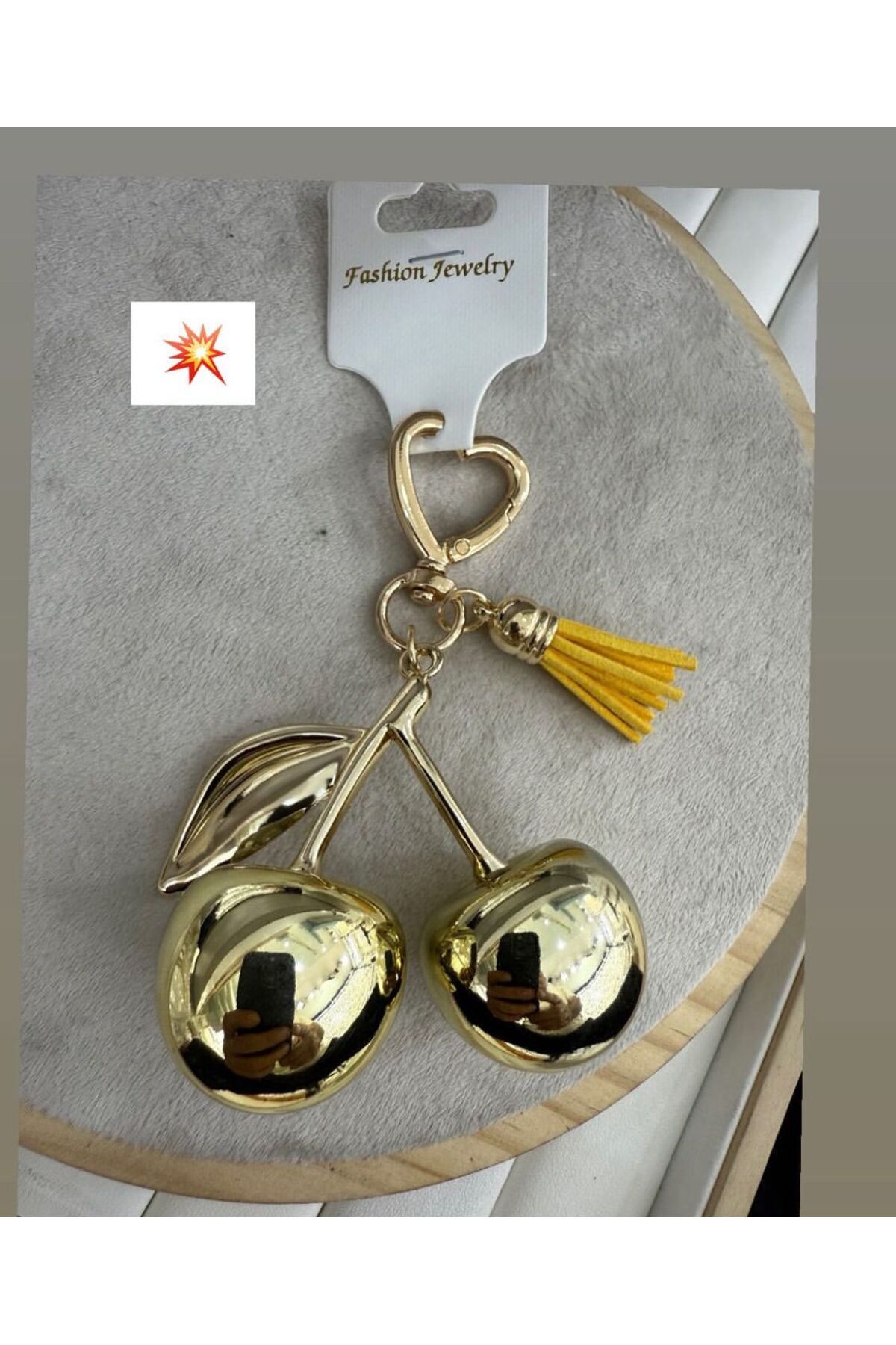 demirosa GOLD KİRAZ ANAHTALIK VEYA ÇANTA AKSESUARI