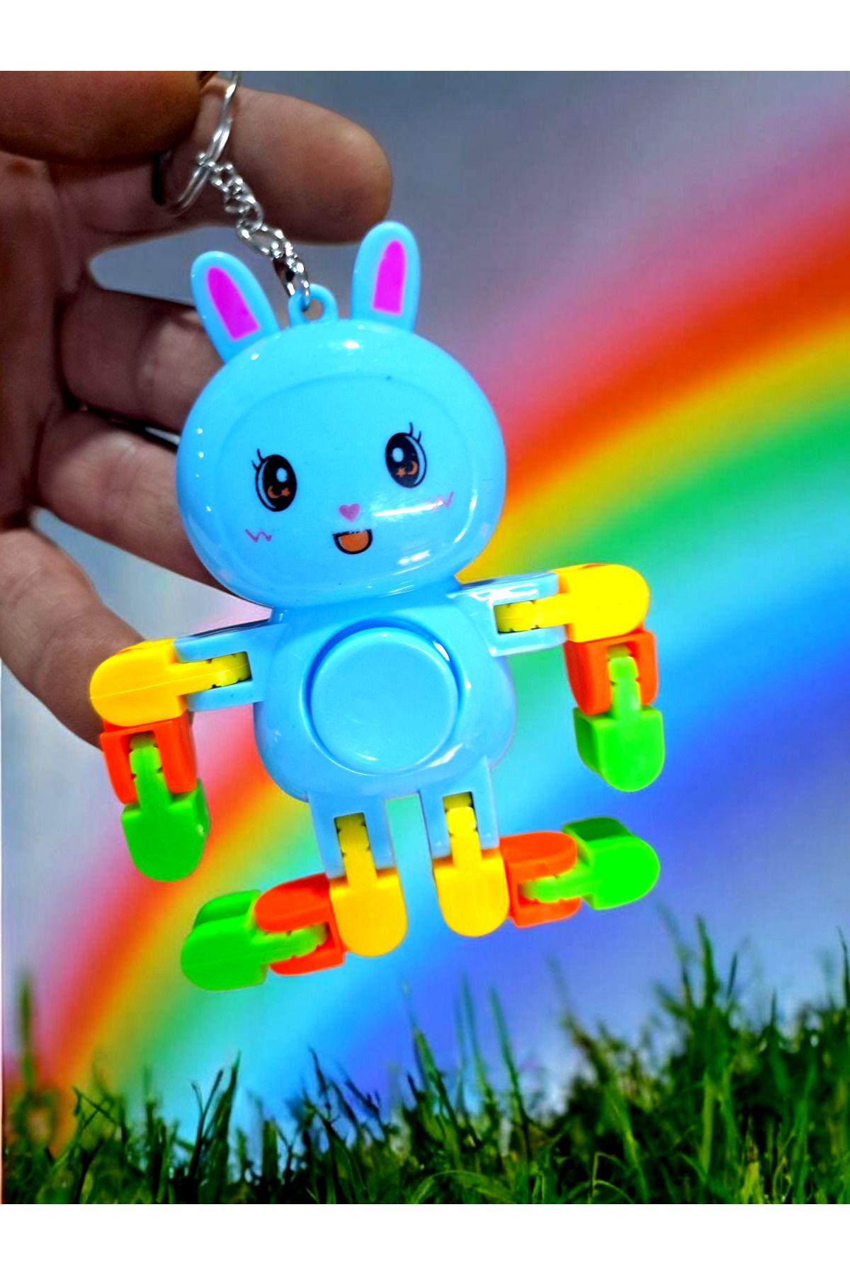 ALYTOYS OYUNCAK STRES ÇARKI FİDGET SPİNNER KOL VE AYAKLAR HAREKETLİ OYUNCAK ANAHTARLIK MODEL 12X7CM