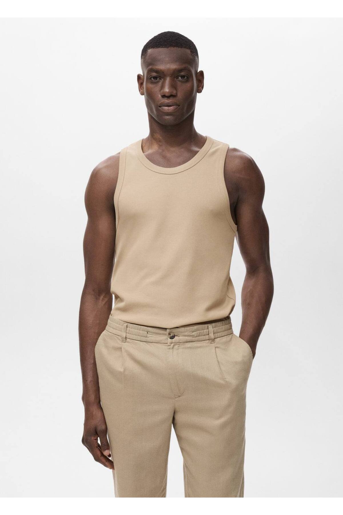 Ribana slim fit askılı bluz