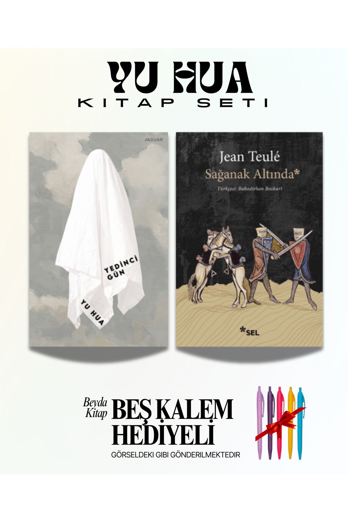 Jaguar Kitap Yedinci Gün - Sağanak Altında - Yu Hua (Yeni Kitap) - Kitap Seti - Beş Kalem Hediyeli