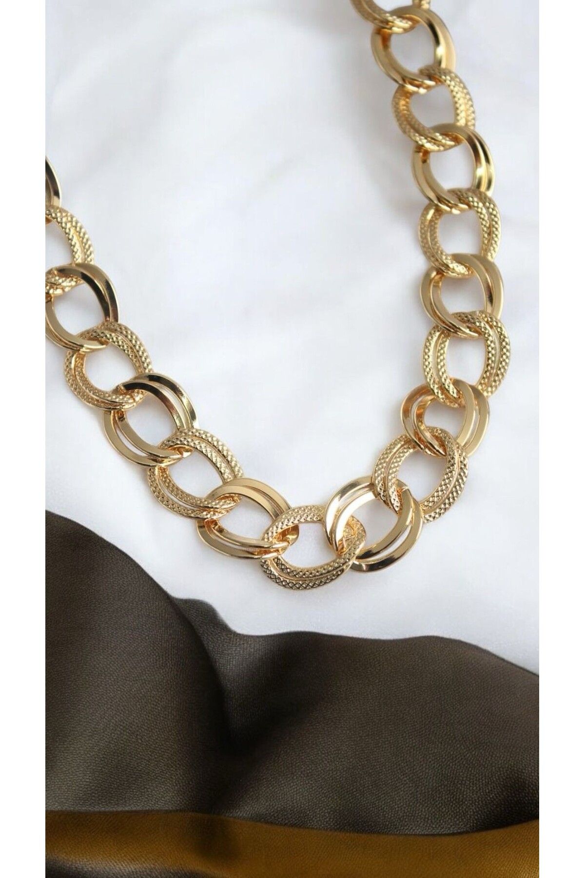 Dorcha 316L Çelik Gold Renk Samanyolu Model Kadın Kolye