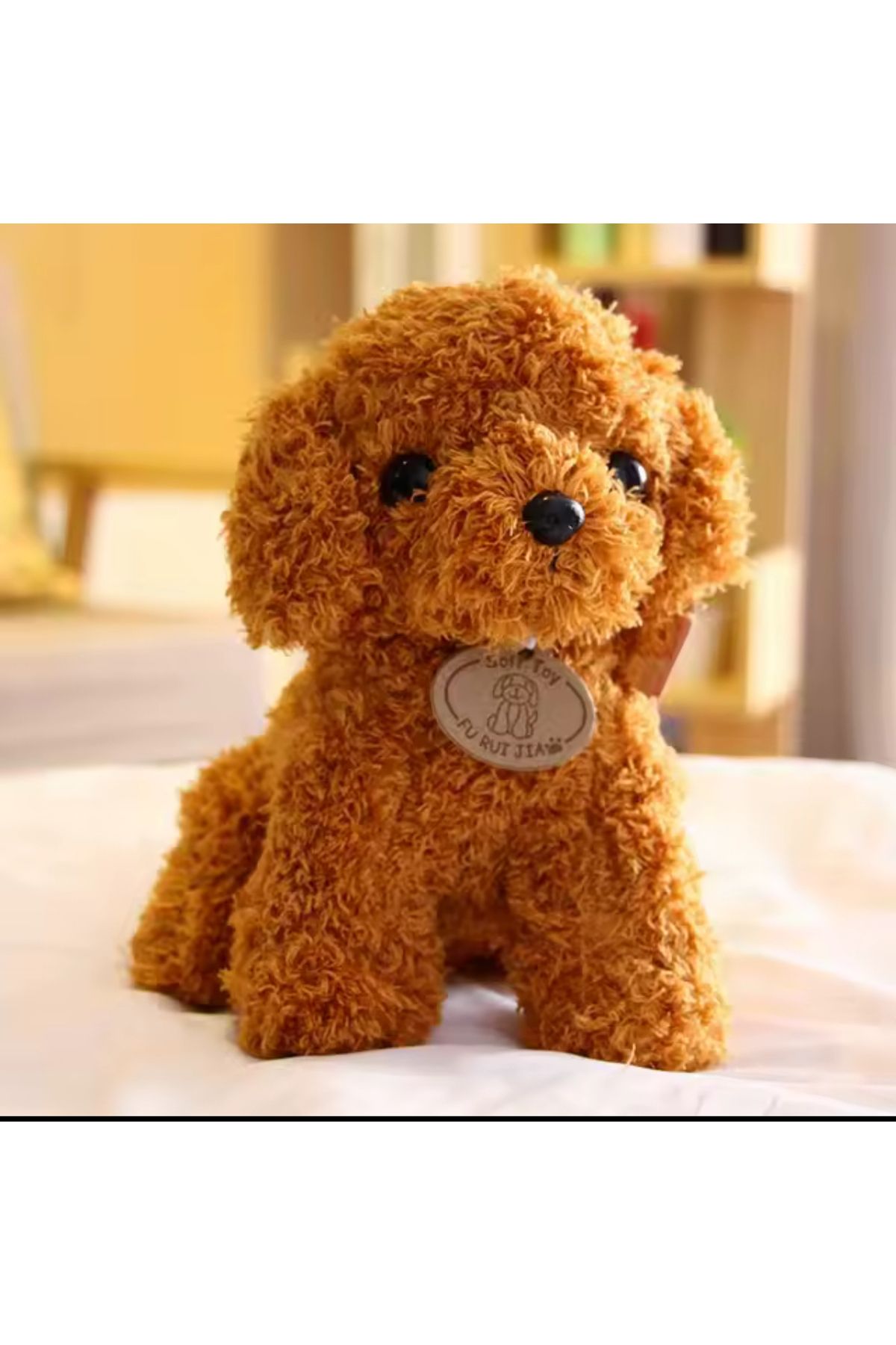 Charmer princesses Sevimli Köpek Kaniş Toy Poodle Peluş Oyuncak 25 Cm 200 GRAM Puppy Gerçekçi PELUŞ KÖPEK