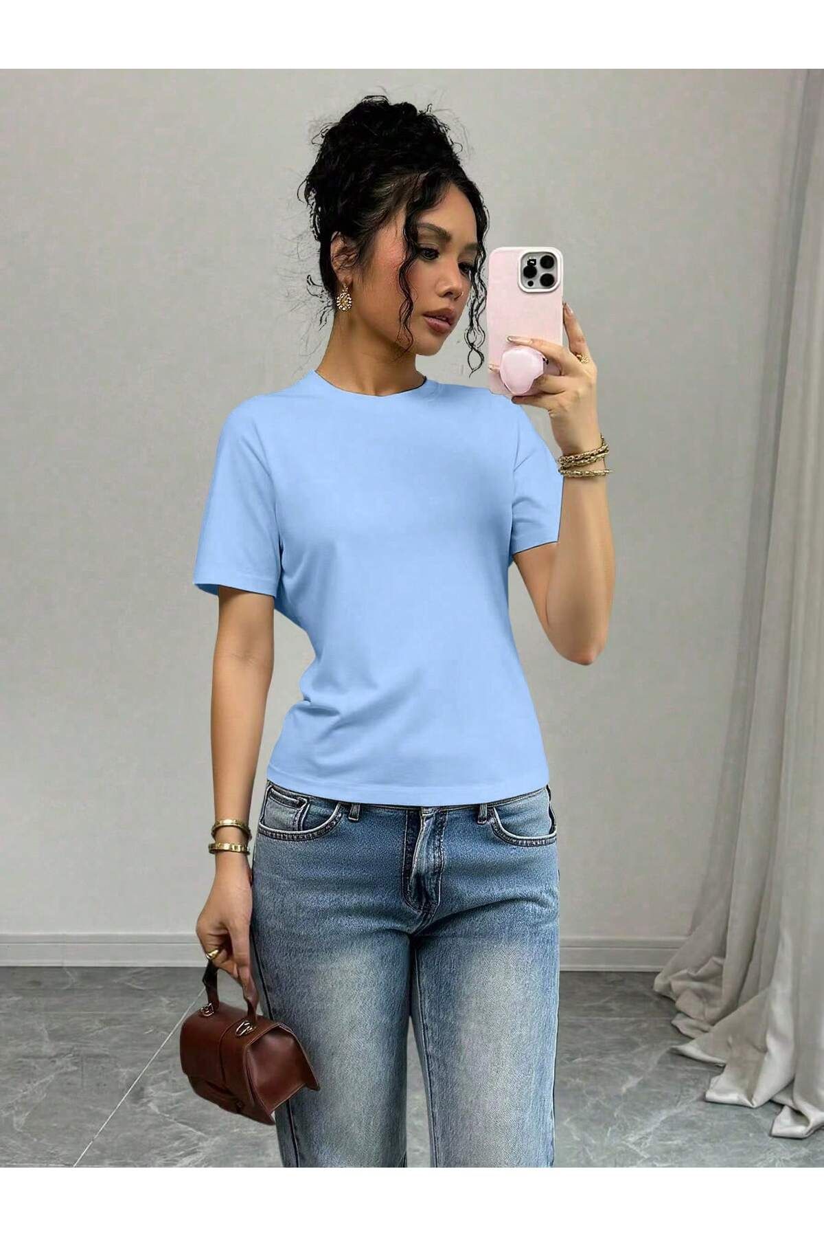 Gollinger Kadın Basic Bisiklet Yaka T-shirt
