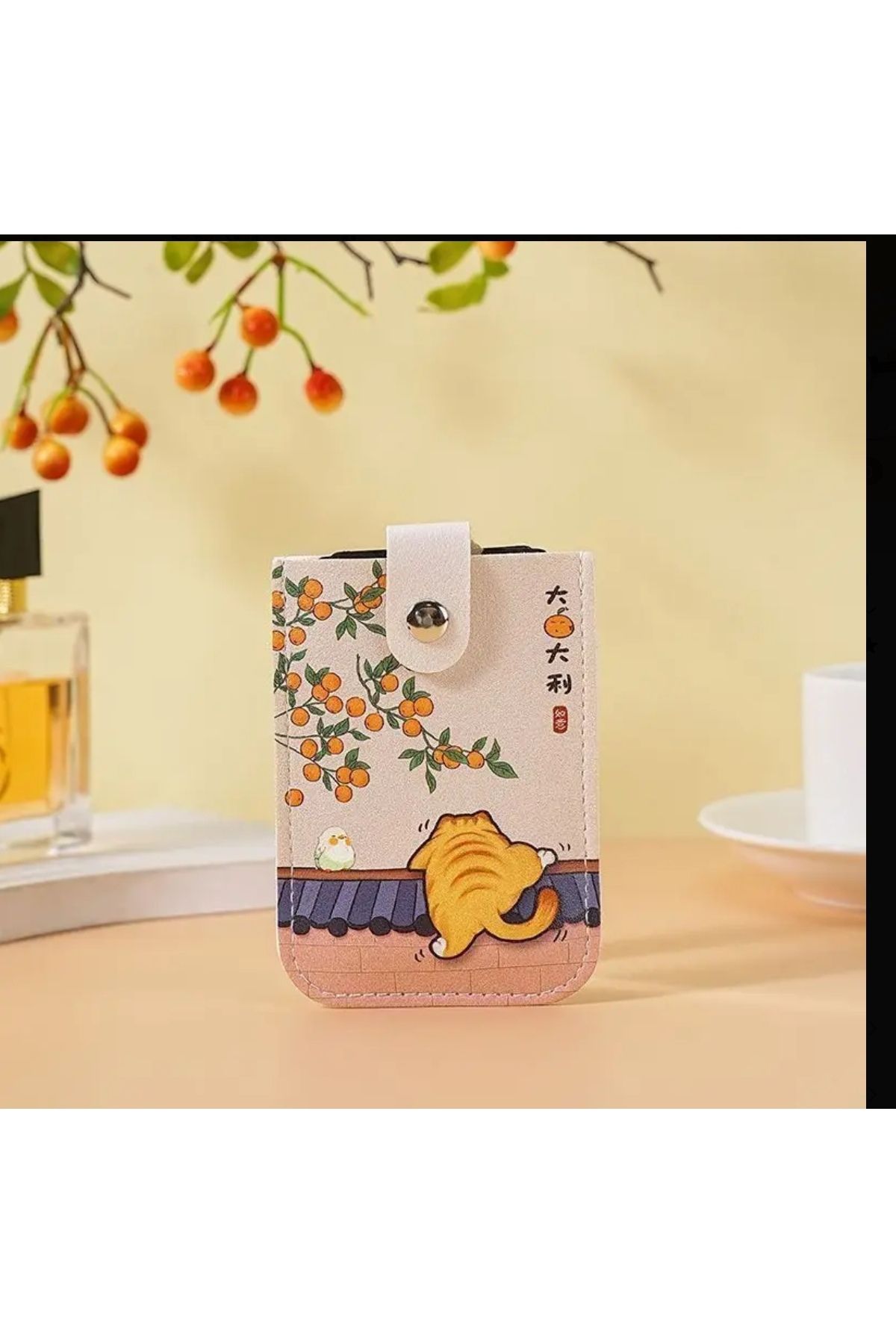 ORGANICYOU DONGUAN Sevimli Panda ve Kedi Temalı Kart Tutucu - Sürücü Lisansı ve Banka Kartları