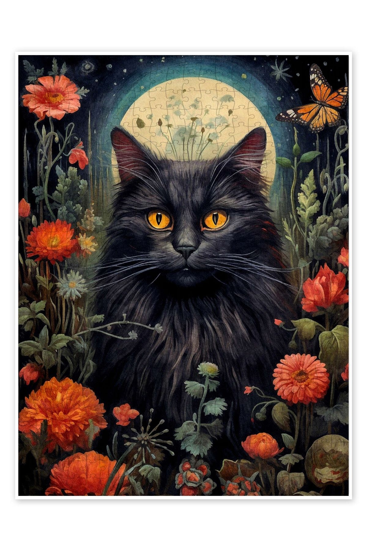 Jeronkarji Gotik Kedi 500 Parça Puzzle Yapboz Kedi Köpek Temalı Doğa ve Orman Hayvanları
