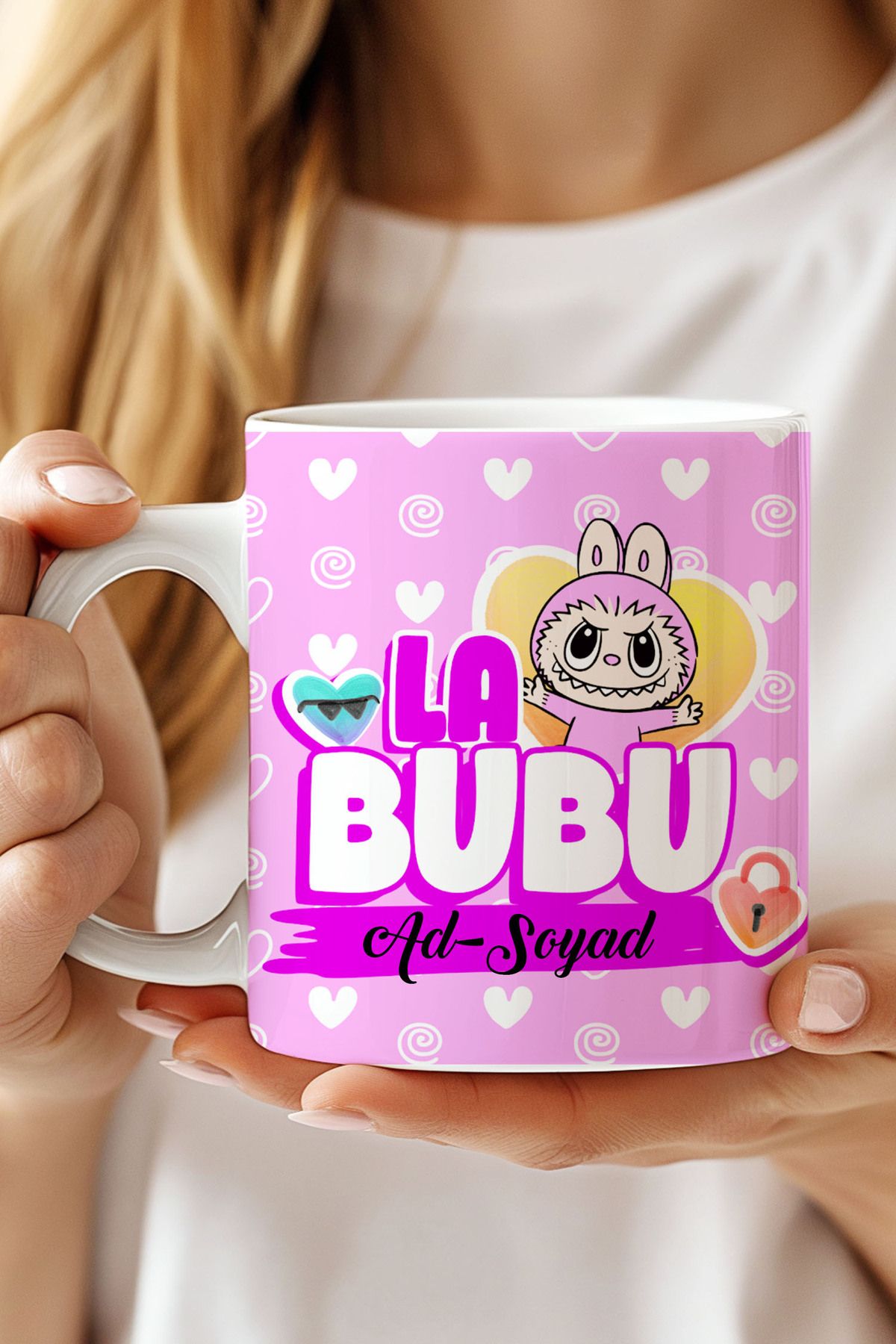 expreshediye Labubu Kupa Bardak İsim Yazılı Kişiye Özel Labubu Bebek Bardak