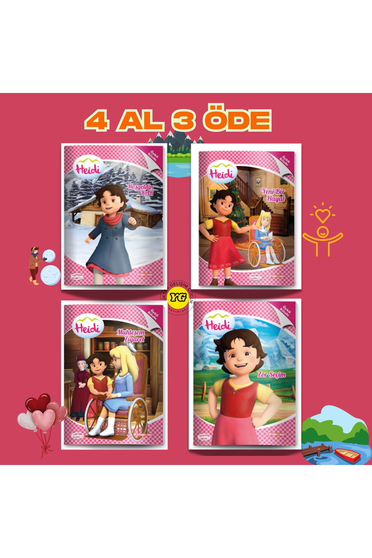 Burhan Yayınları HEİDİ ÖYKÜ KİTAPLARI 4'LÜ SET