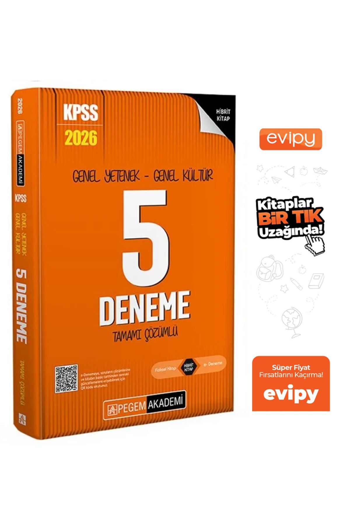 Pegem Akademi Yayıncılık 2026 KPSS Genel Yetenek Genel Kültür 5 Deneme Çözümlü Ayraç Hediyeli