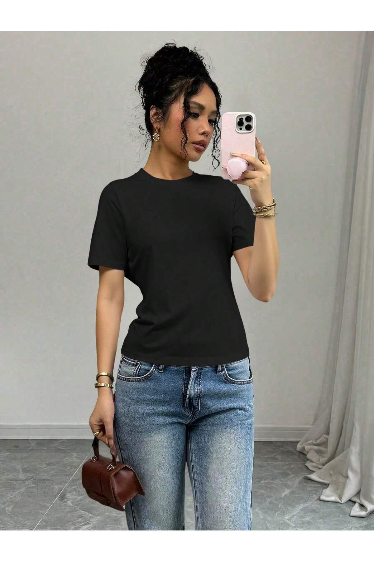 Gollinger Kadın Basic Bisiklet Yaka T-shirt