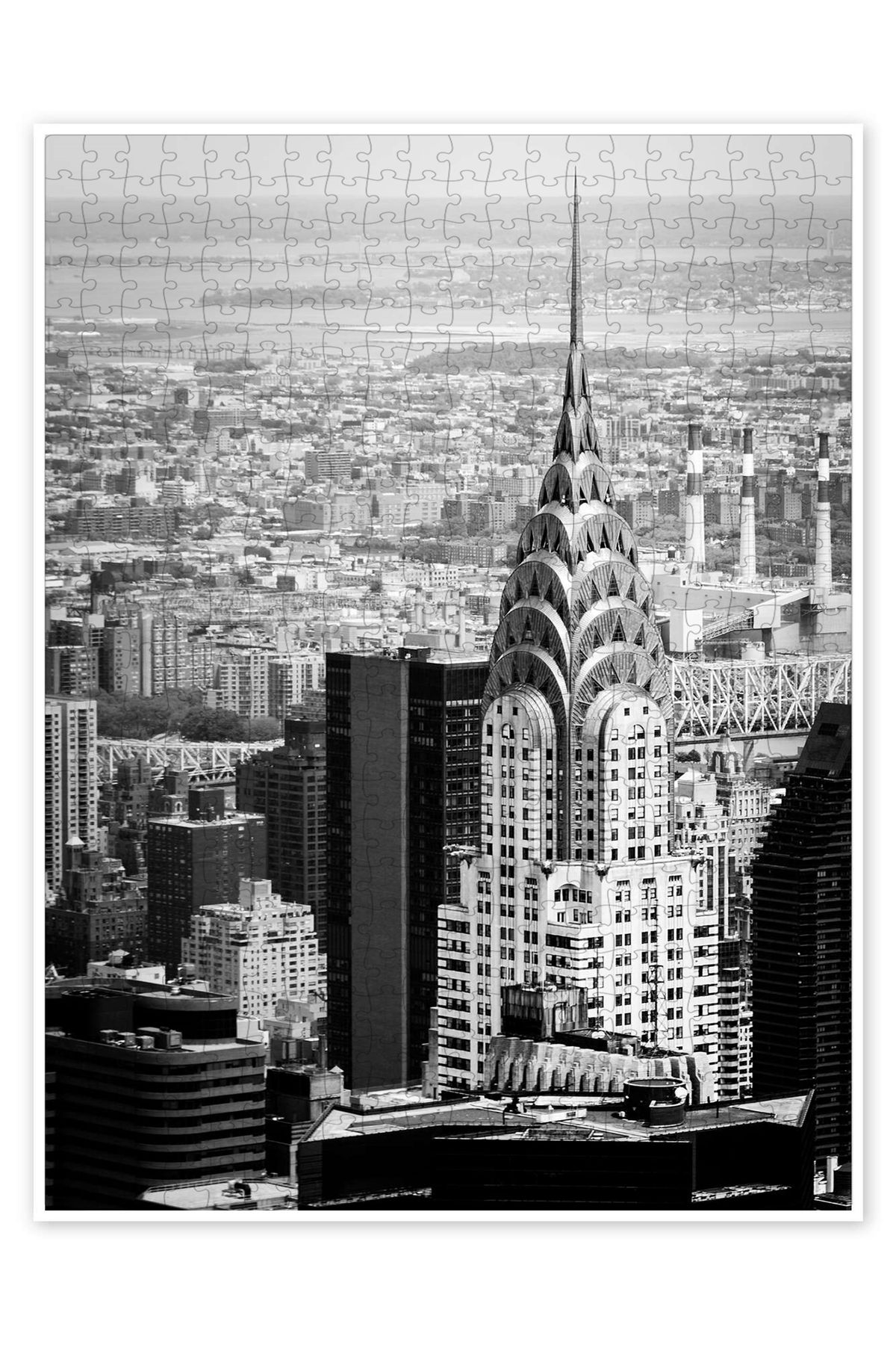 Jeronkarji Chrysler New York City'de İnşa Ediliyor 500 Parça Puzzle Yapboz Şehir Manzara Temalı Hobilik