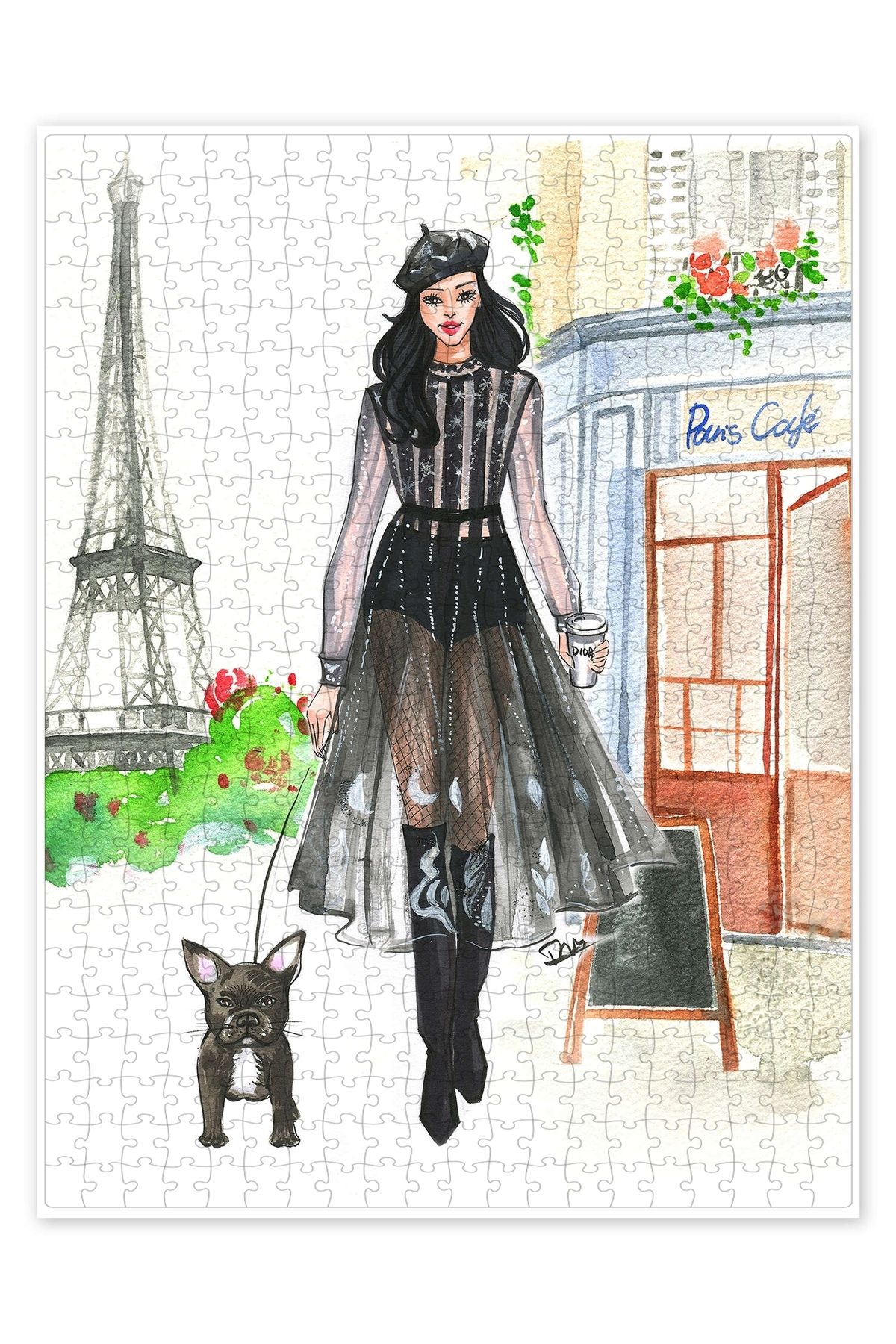 Jeronkarji Bonjour Paris 500 Parça Puzzle Yapboz Şehir Manzara Temalı Hobilik