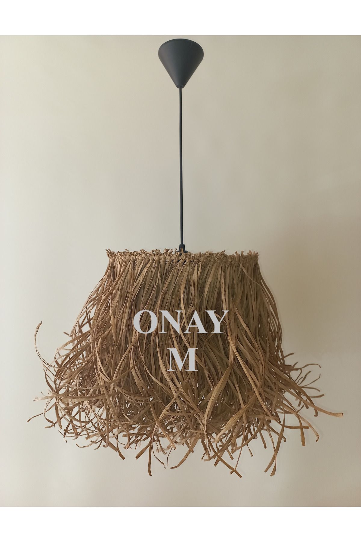 ONAY M Rafya Avize 30 X 35 El Yapımı Salon Oturma Odası Yatak Odası Ve Çocuk Odası Rafya Bohem Avize