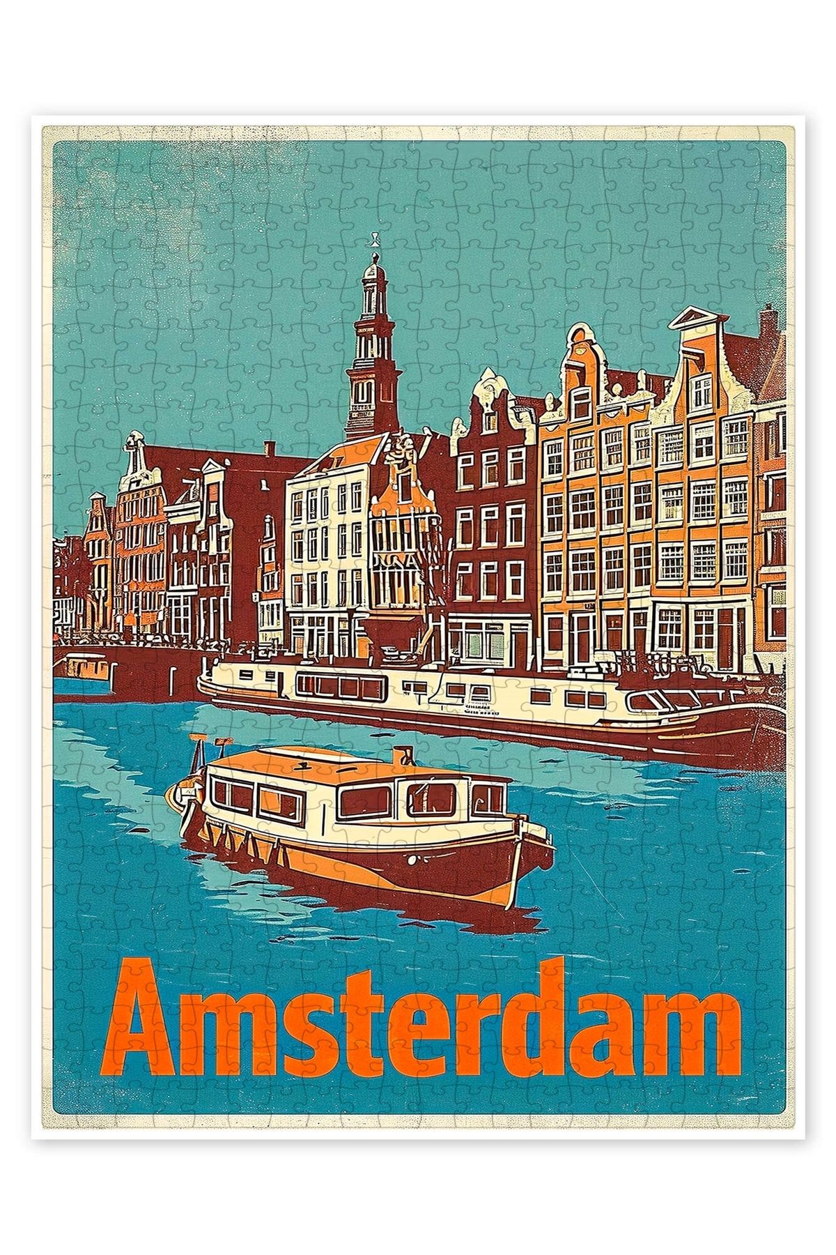 Jeronkarji Amsterdam Seyahat Sanat 500 Parça Puzzle Yapboz Şehir Manzara Temalı Hobilik
