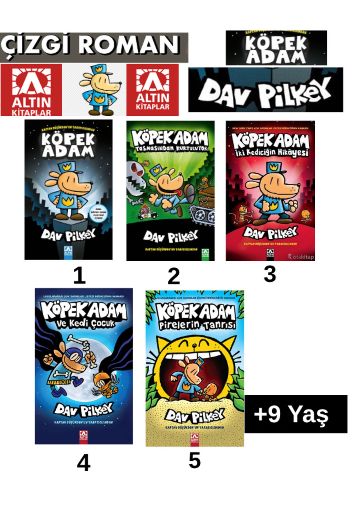 Fenomen Yayıncılık KöpekAdam 1-2-3-4-5 İlk 5 Kitap Çizgi Roman +9 Yaş