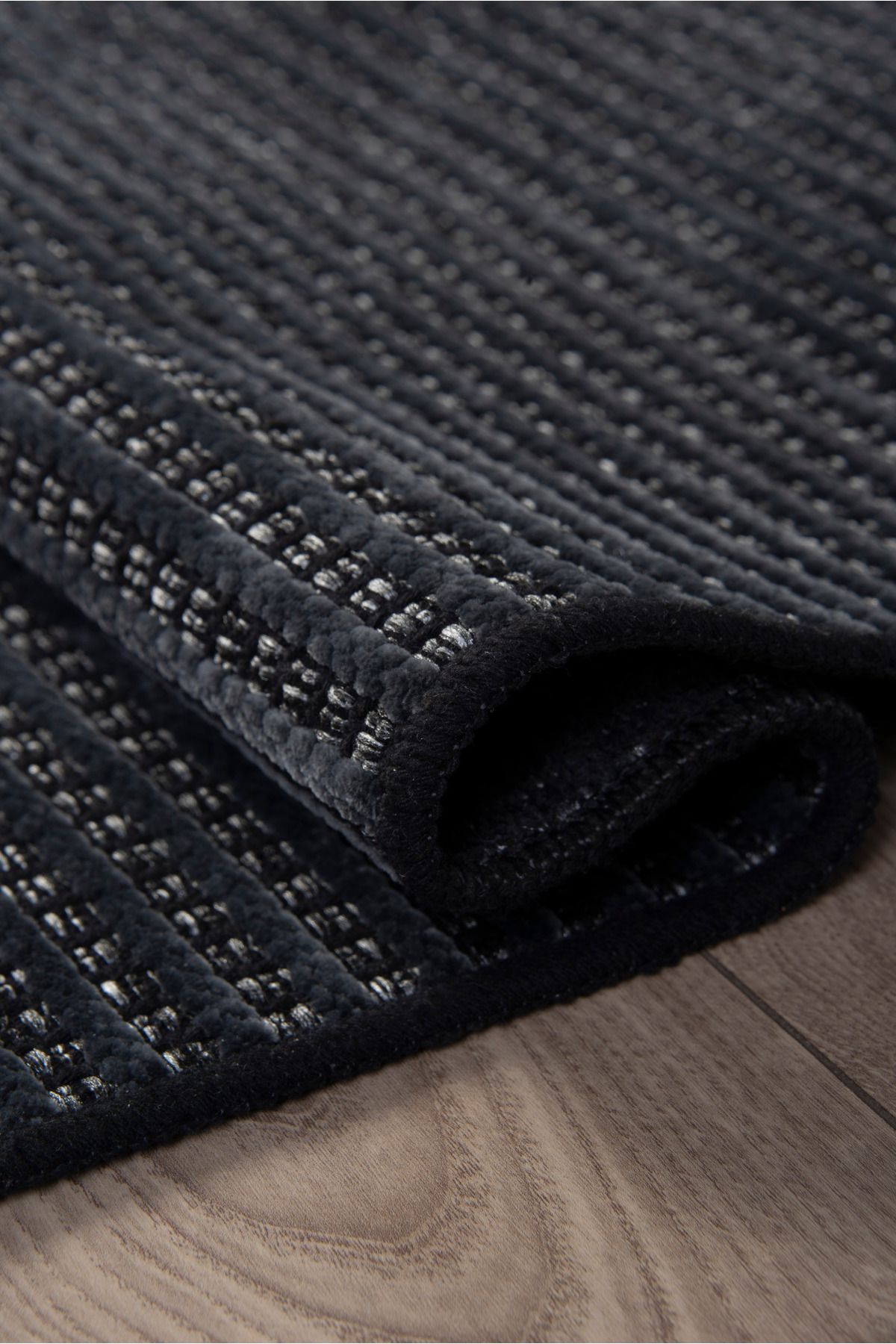 Misis Home Antrasit, Modern Kaymaz,Yıkanabilir Pamuk Tabanlı Şönil Kilim