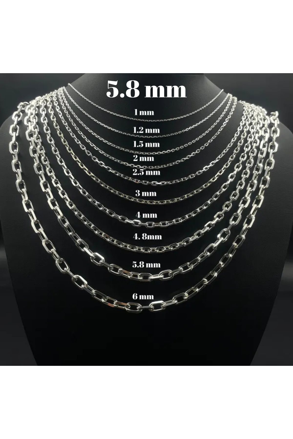 Parlak Gümüş 925 Ayar Gümüş Erkek Kolye - 2 mm Forse Zincir Kolye