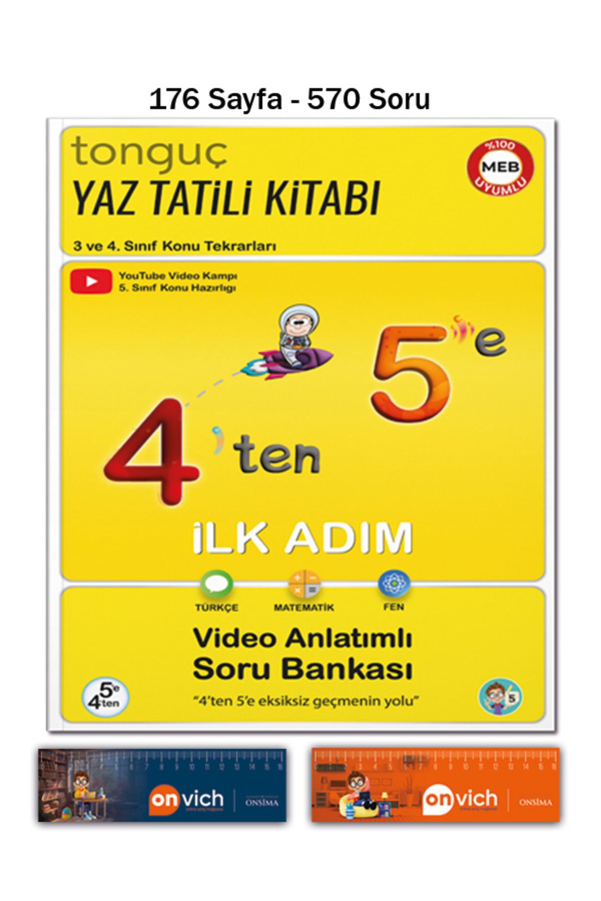 Tonguç Yayınları 5. Sınıf 4 ten 5 e Hazırlık İlk Adım Yaz Tatili Kitabı - Video Anlatımlı Soru Bankası