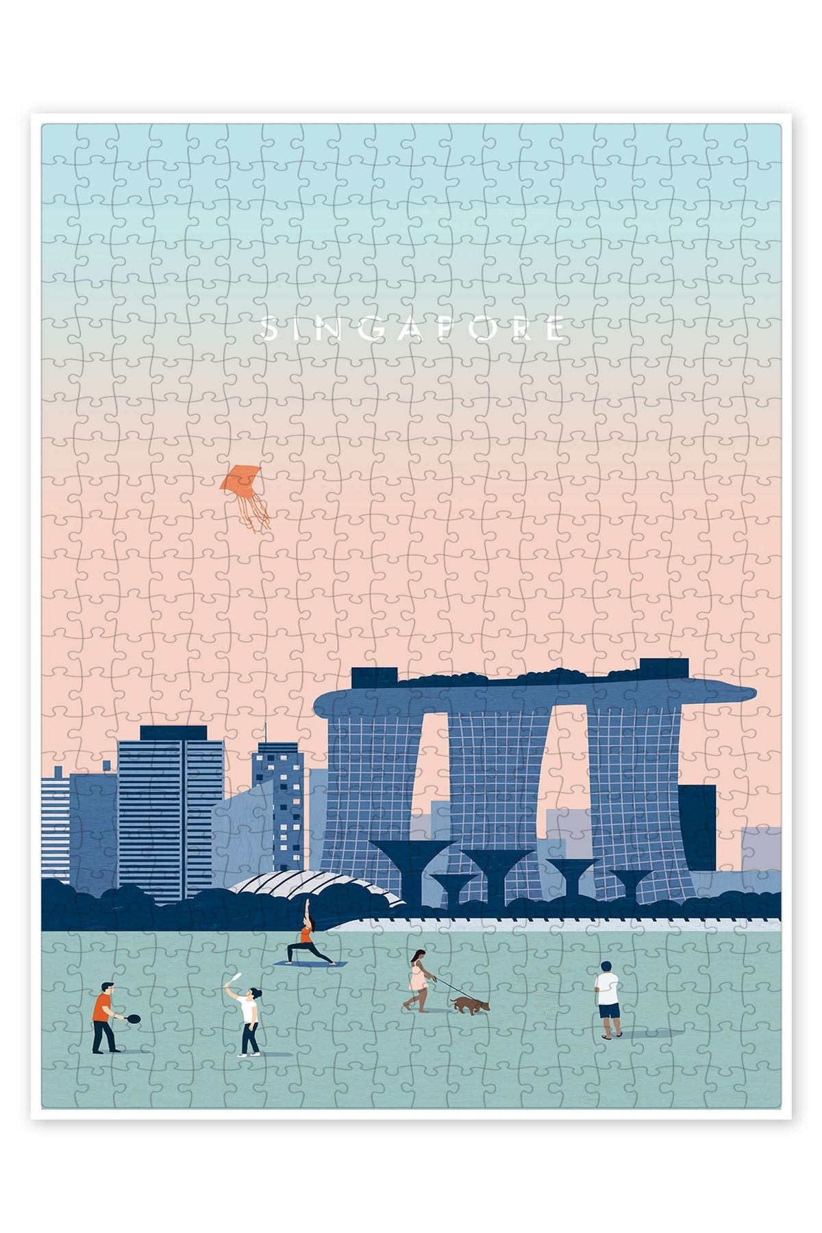 Jeronkarji Singapur 500 Parça Puzzle Yapboz Şehir Manzara Temalı Hobilik