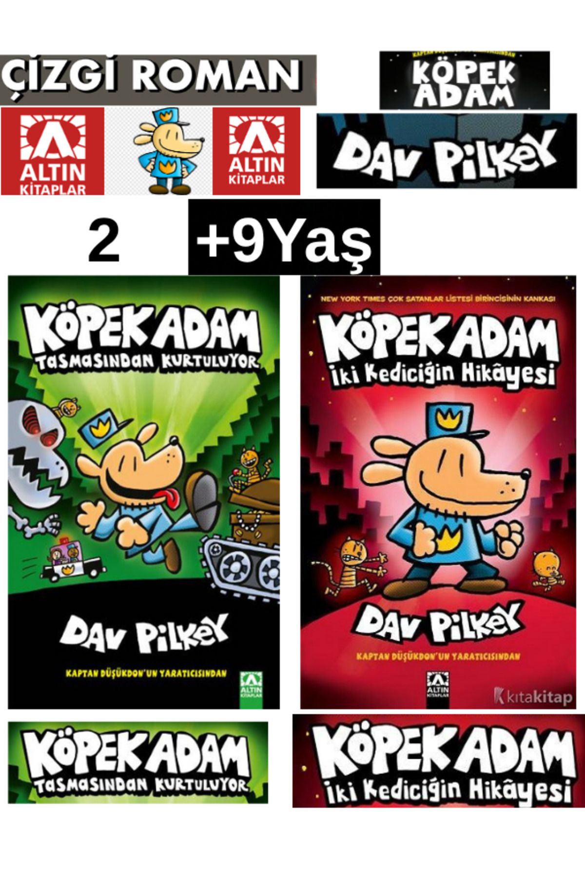 Fenomen Yayıncılık KöpekAdam 2-3 Tasmasından Kurtuluyor-İki Kediciğin Hikayesi 2-3.Kitap Çizgi roman