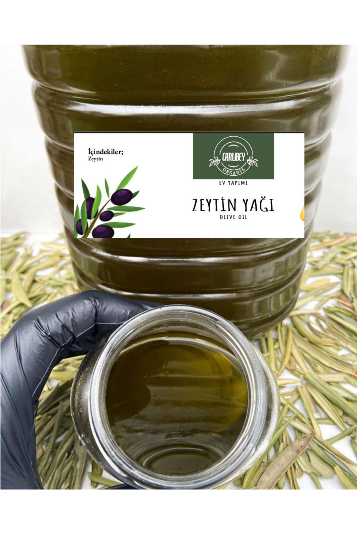 CANLIBEY 0.3 Asit | Taş Baskı | %100 Organik Erken Hasat Soğuk Sıkım Zeytinyağı (5 Litre)