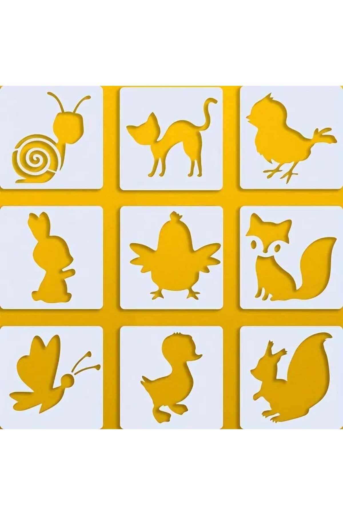 NADO DEKOR 9 Parça Montessori Resim Şablonu Stencils