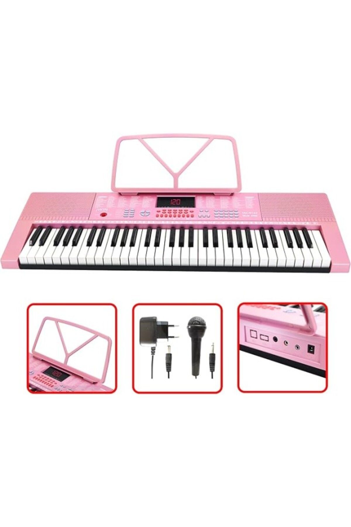 ShopZum Jwin Mk-6142 61 Tuşlu Elektronik Org-Pembe