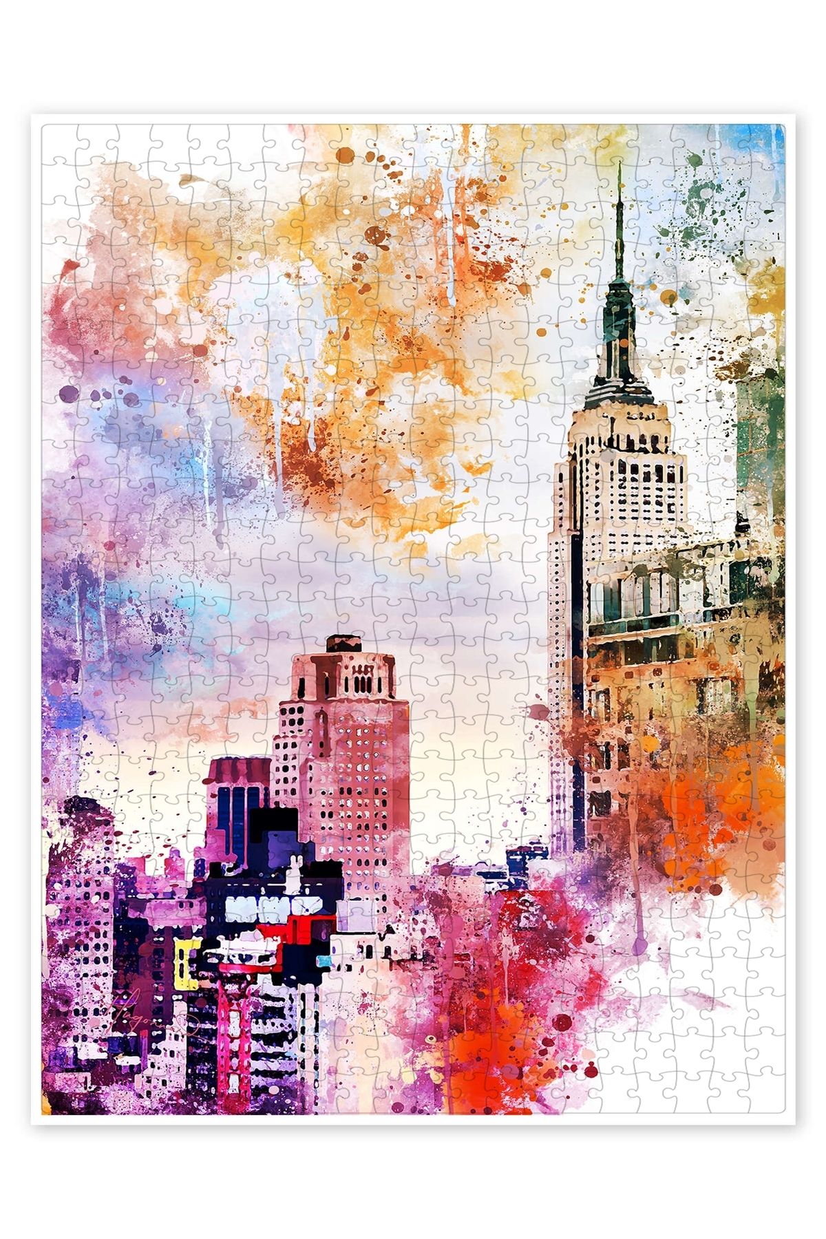 Jeronkarji Empire State Binası 500 Parça Puzzle Yapboz Şehir Manzara Temalı Hobilik
