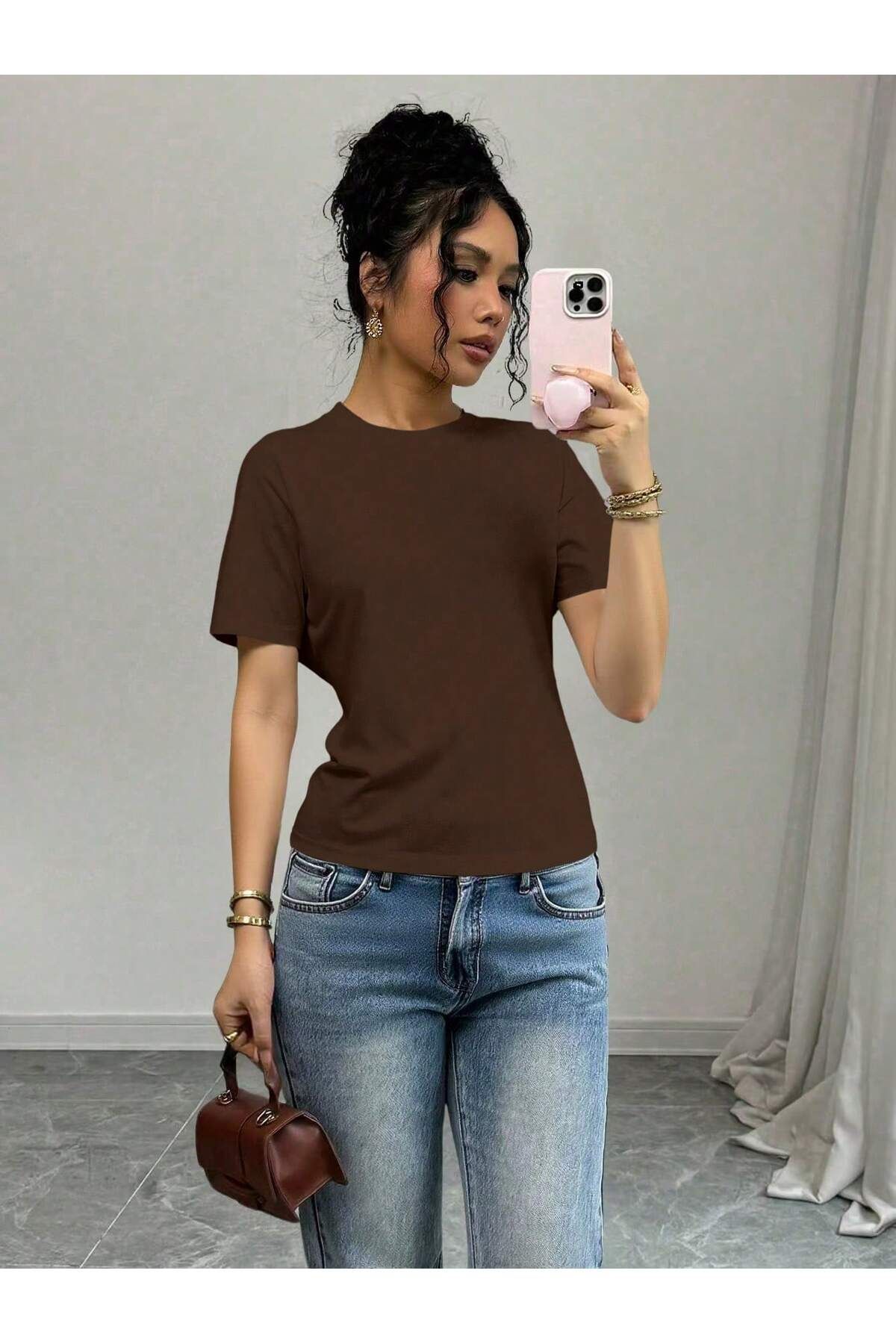 Gollinger Kadın Basic Bisiklet Yaka T-shirt