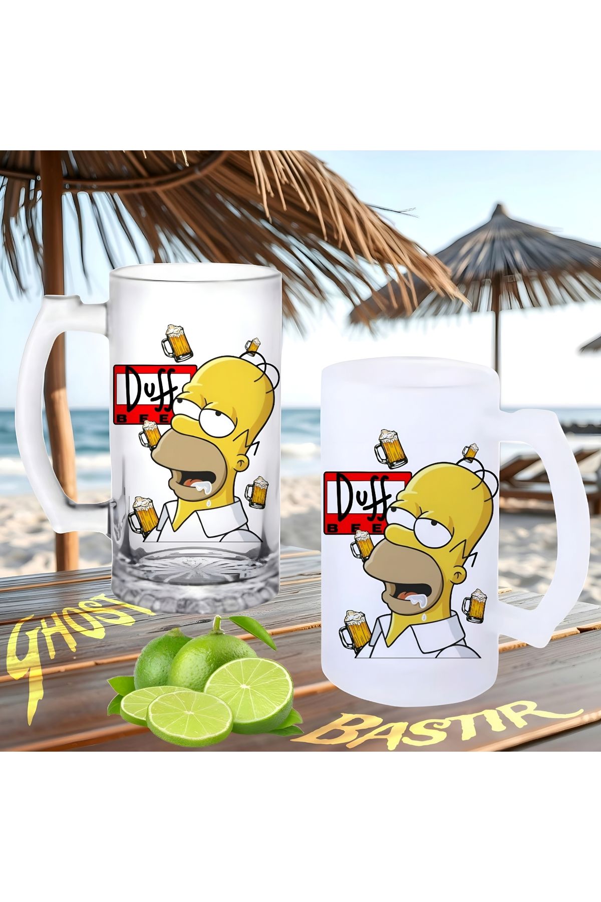 Ghostbusters Simpson duff buzlu ya da buzsuz bira bardağı