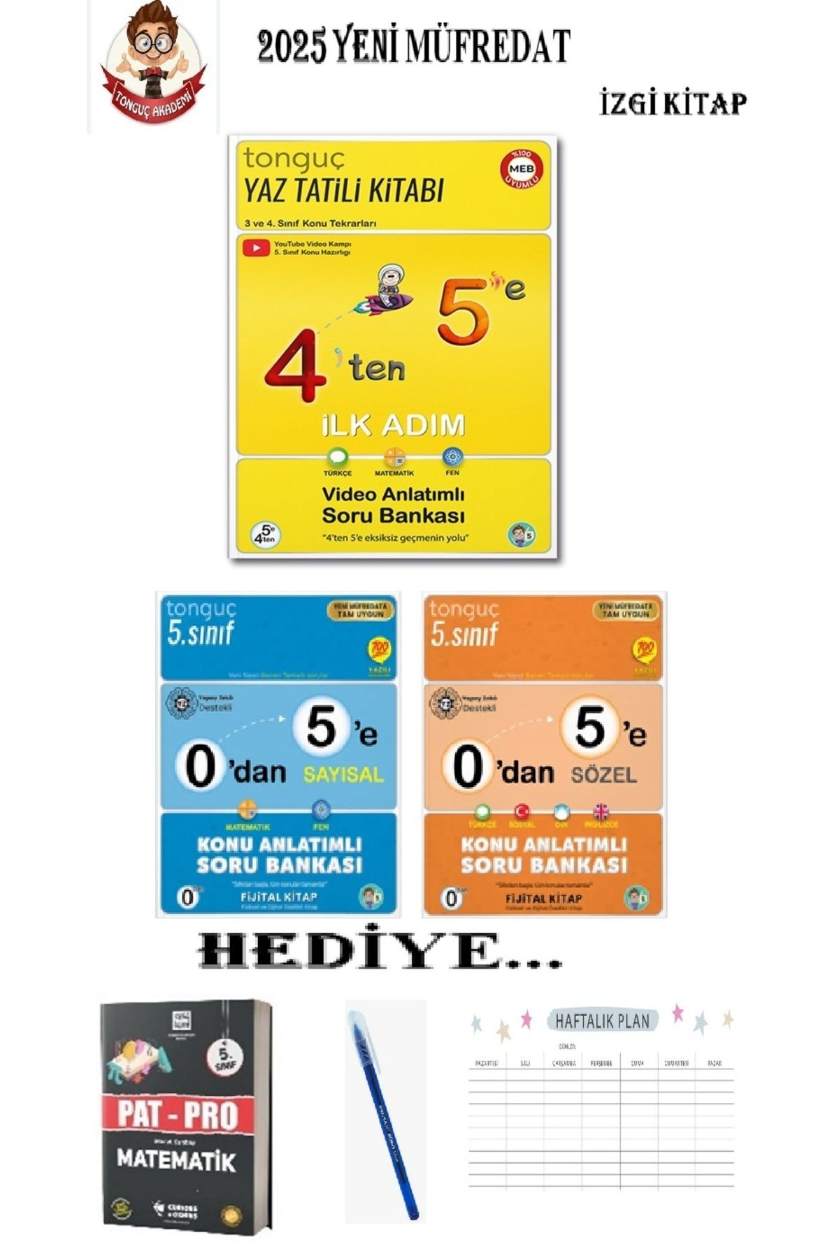Tonguç Yayınları 4'Ten 5'E Hazırlık Seti PatPro Kalem Planlayıcı Hediyeli 2025 Yeni Müfredat